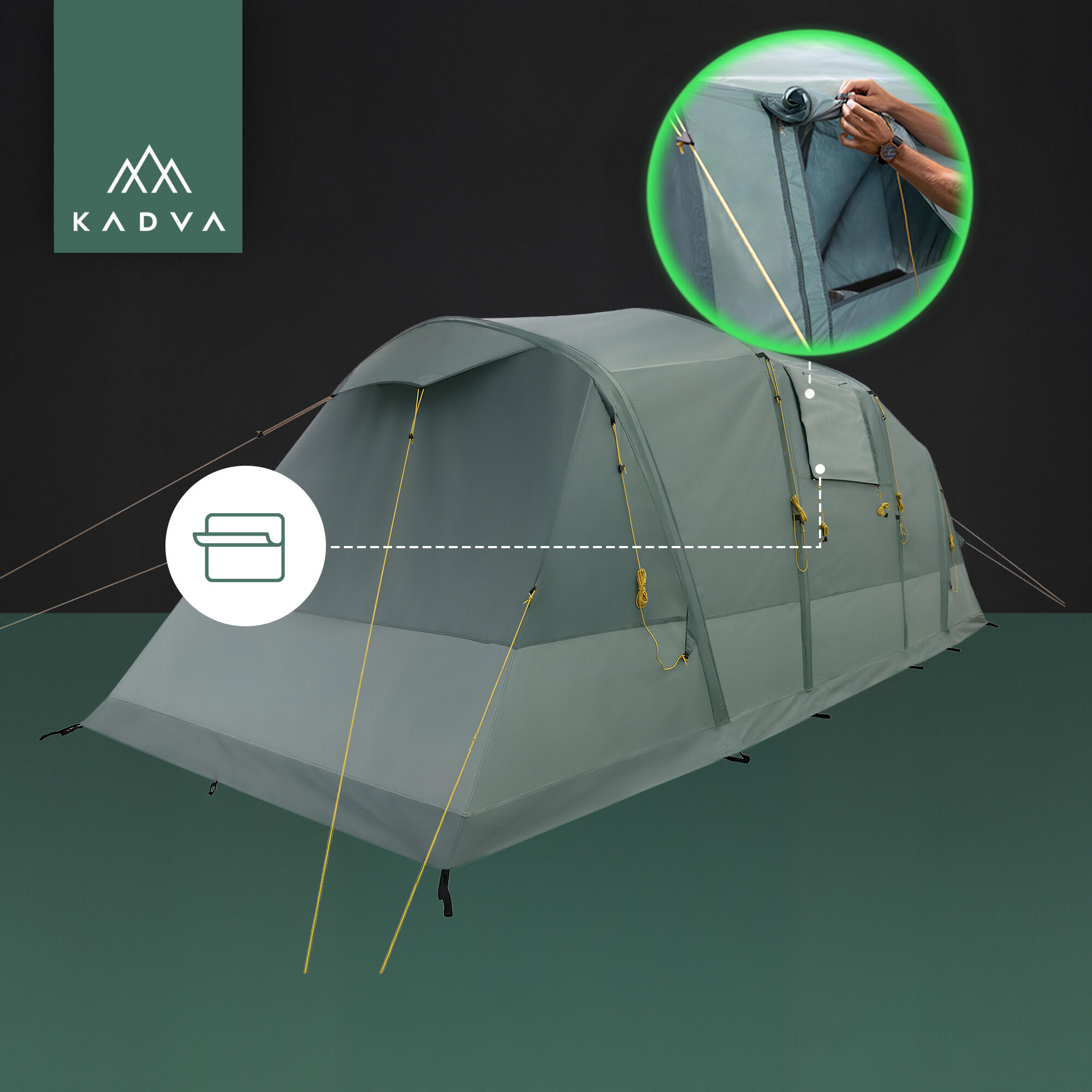 KADVA AIRcamp 6.33 Tenda da campeggio per 6 persone 6/7