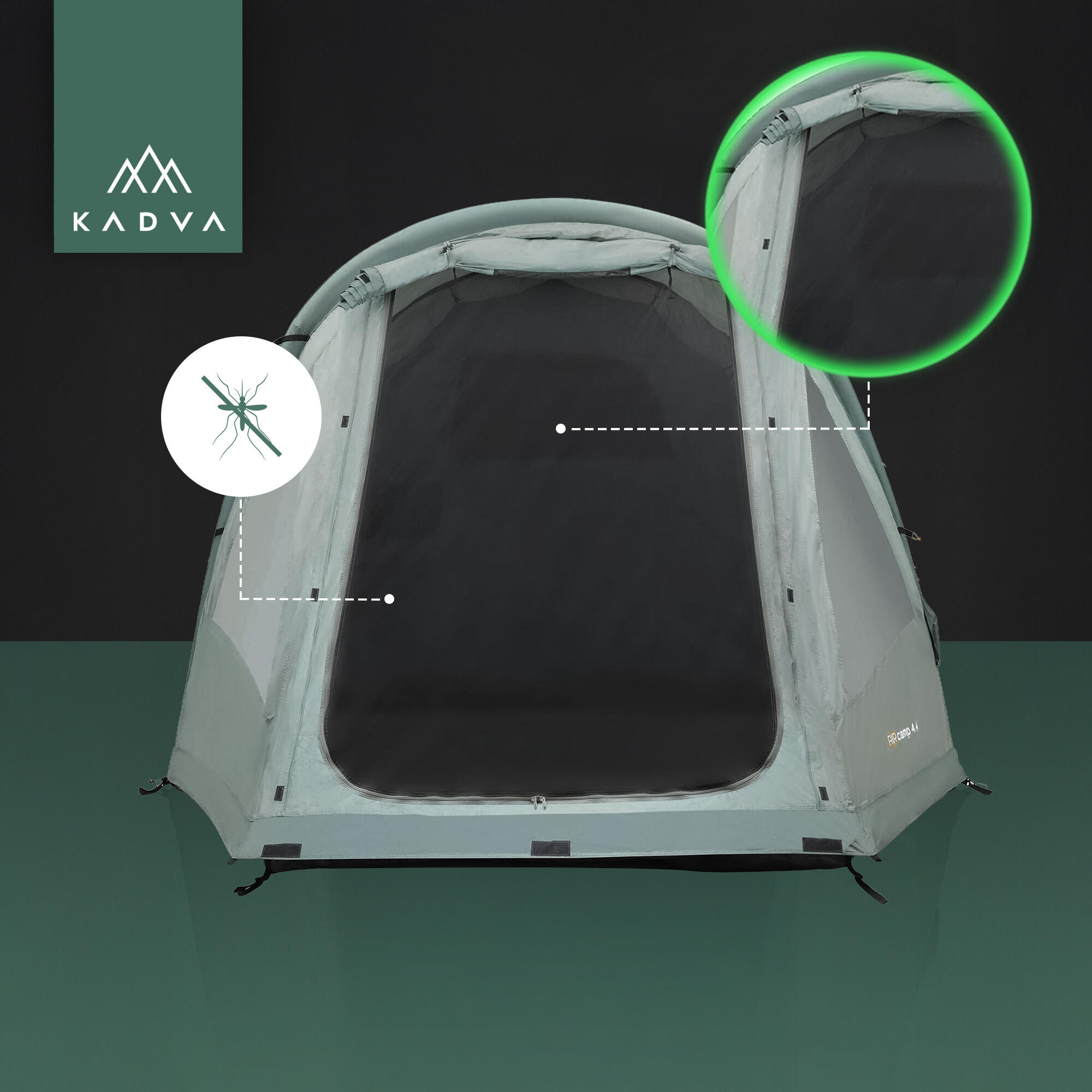 Tenda de acampamento KADVA AIRcamp 4.4 para 4 pessoas 6/7