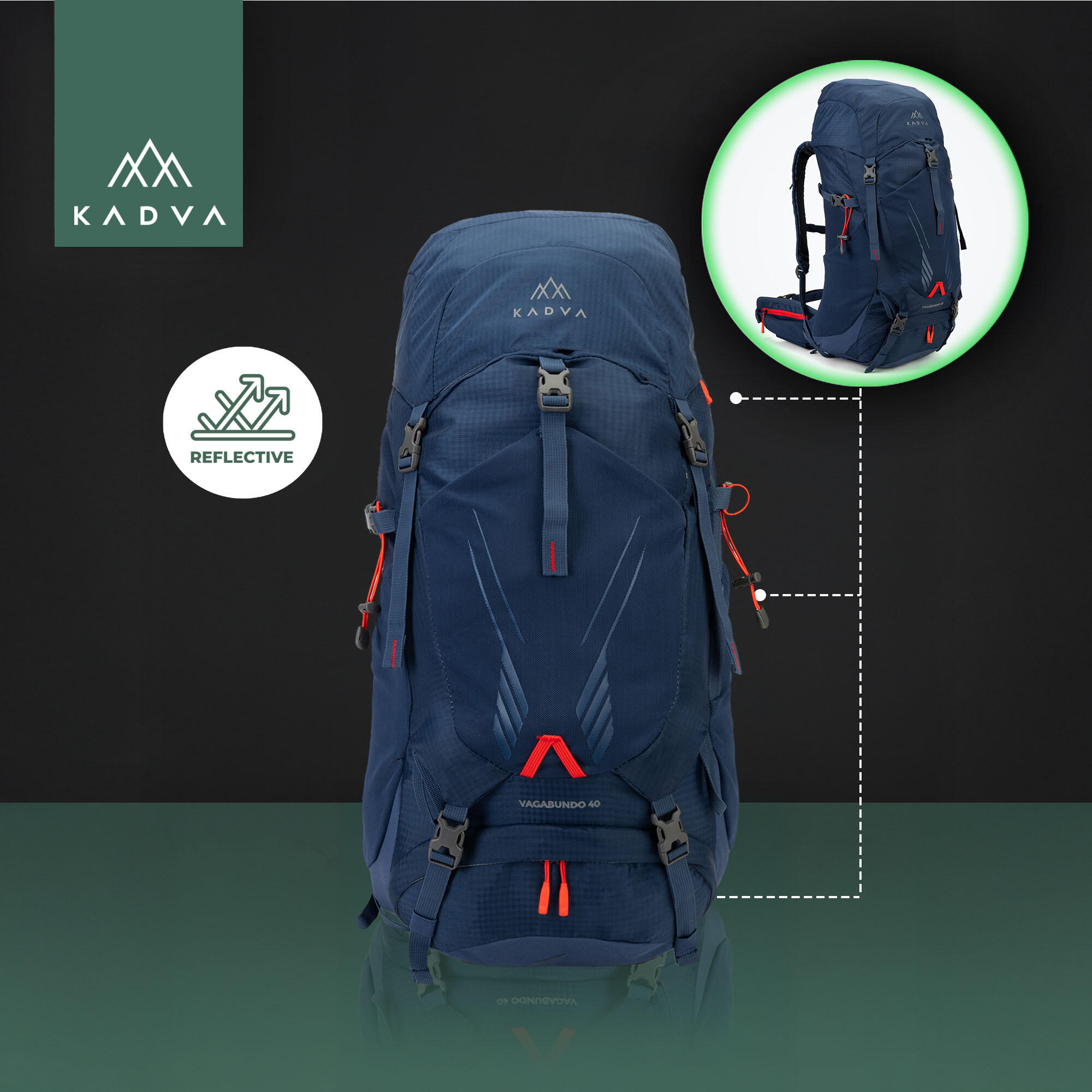 Mochila de trekking KADVA Vagabundo 40 l 5/7