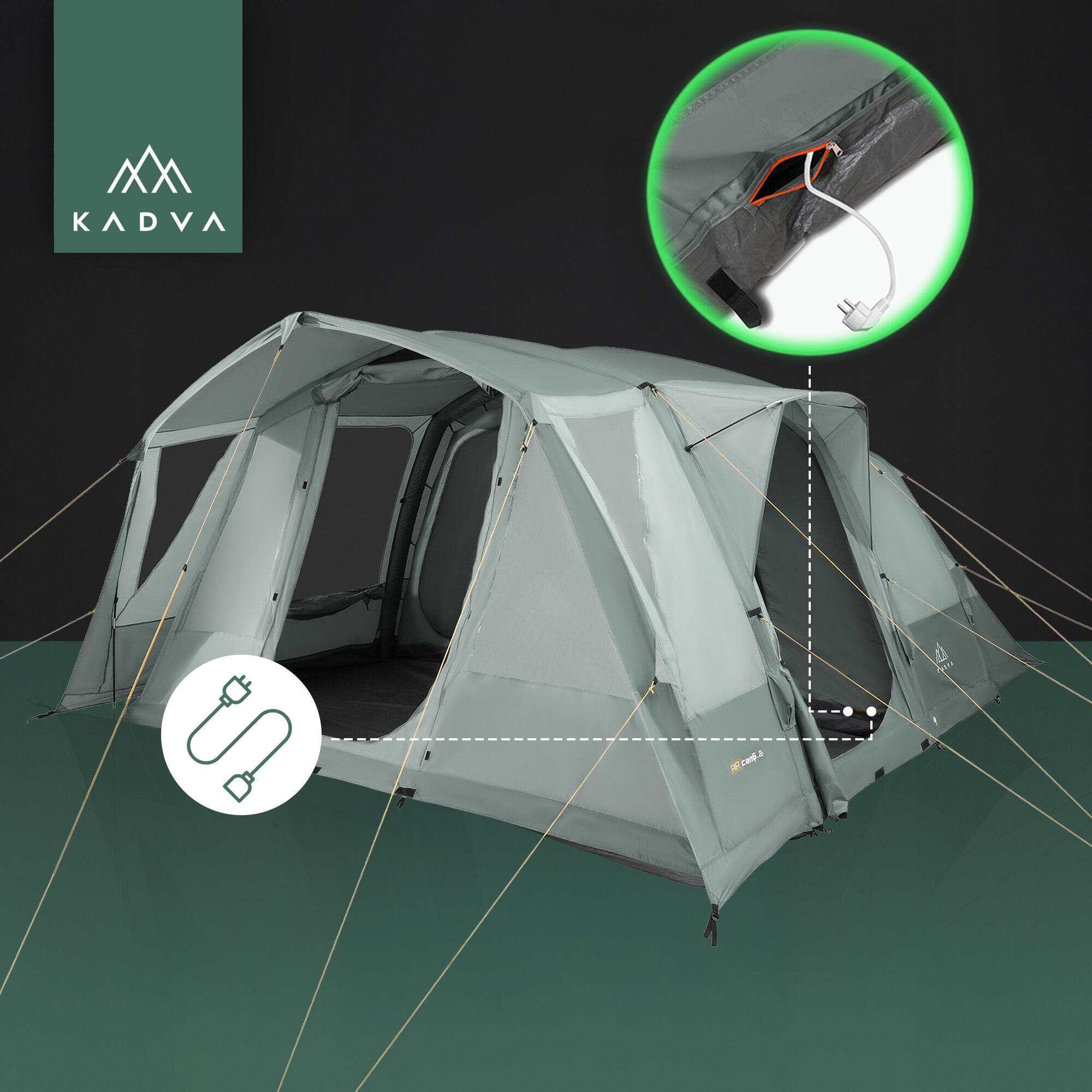 KADVA AIRcamp 6.24 Tenda de acampamento para 6 pessoas 7/7