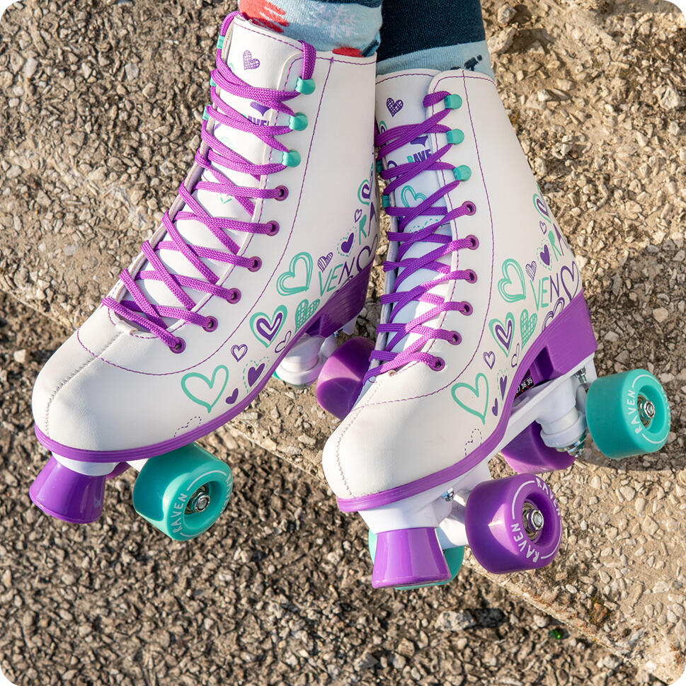 Patins de 4 rodas clássicos ajustável Raven Trista Violeta/Menta 5/7