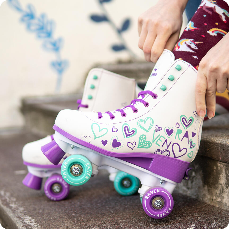 Patins de 4 rodas clássicos ajustável Raven Trista Violeta/Menta 4/7