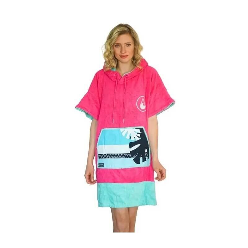 Poncho welurowe dla dorosłych Wave Hawaii - Pink Wave 3/3