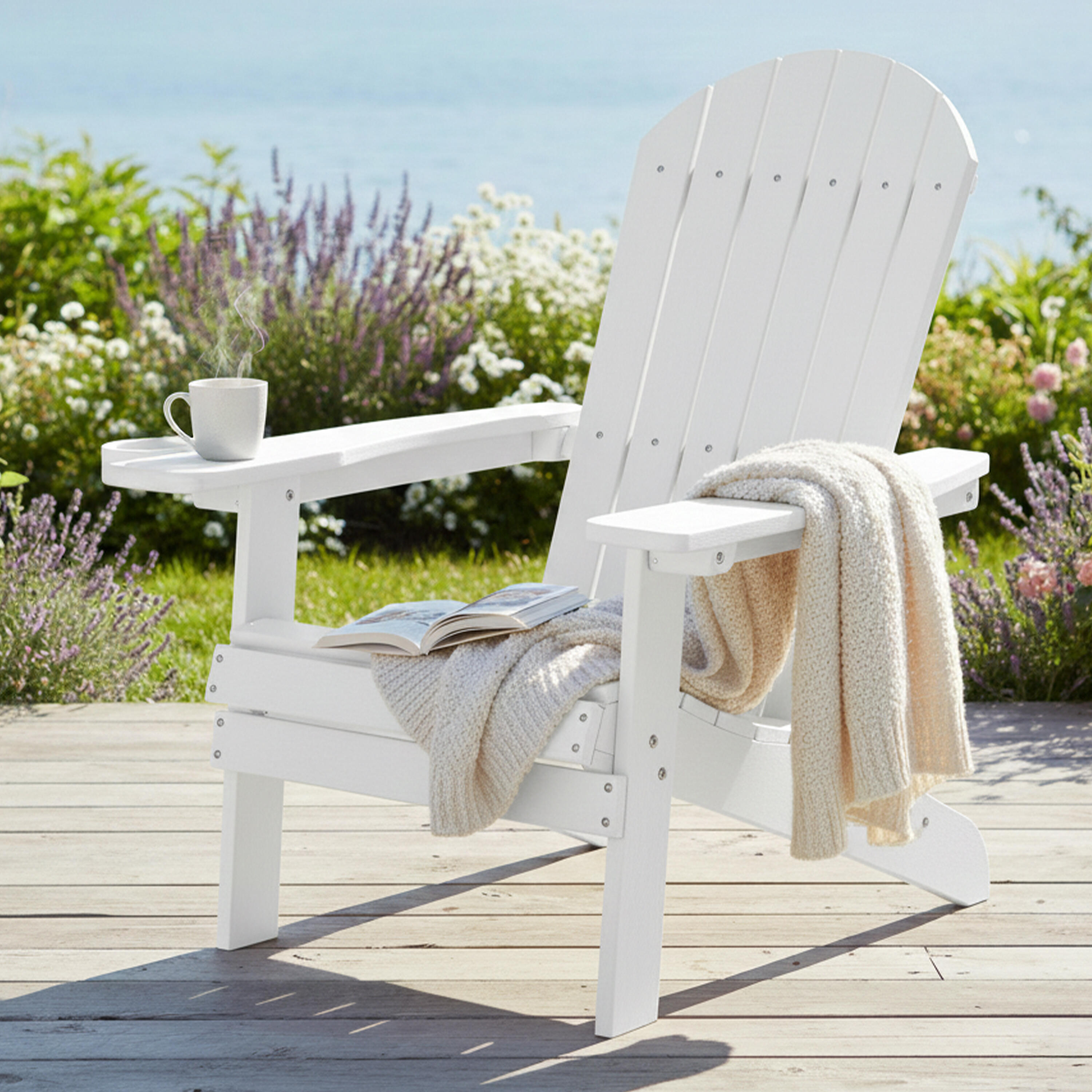 Sedia da campeggio Adirondack, Claire, Plastica, Bianca 3/7