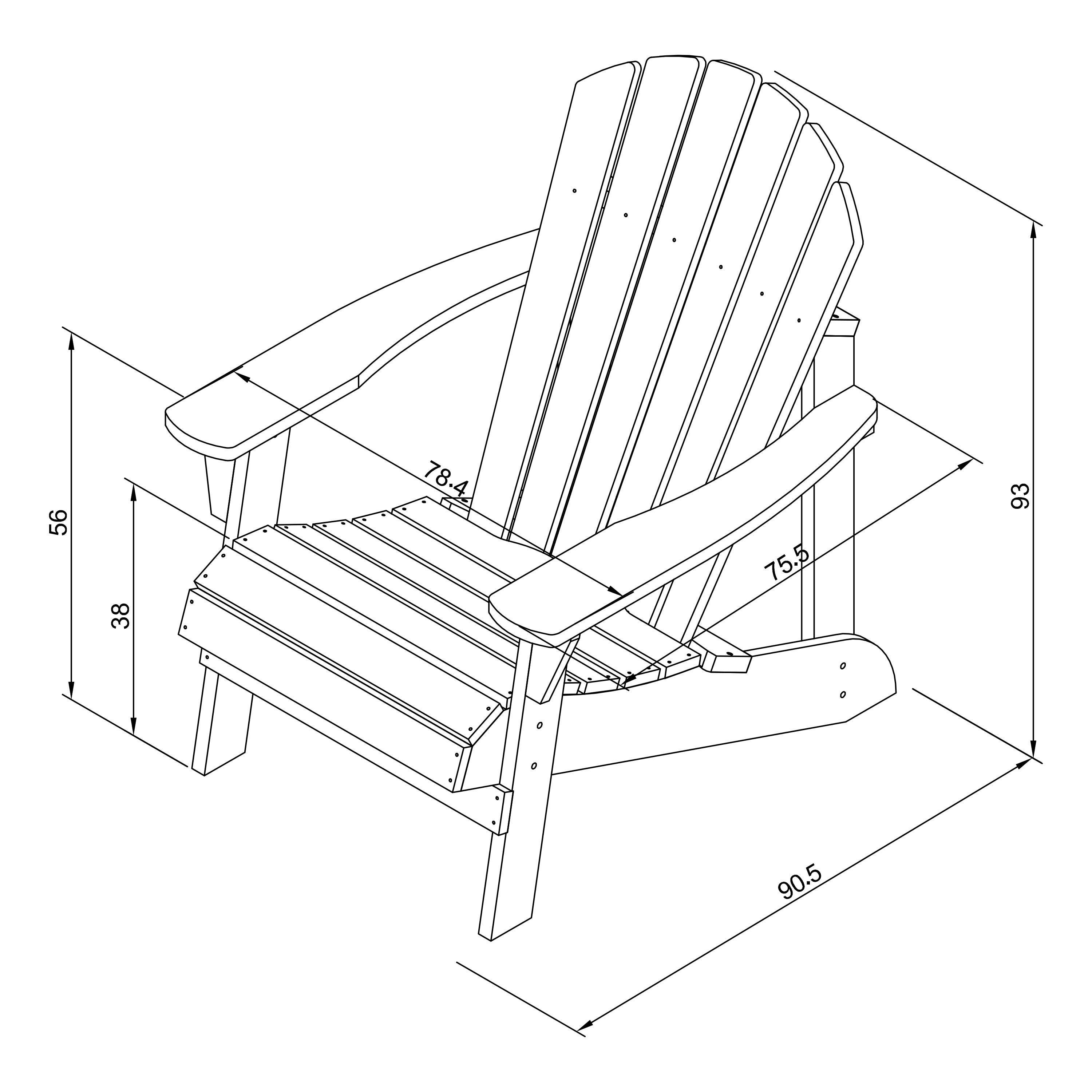 Sedia da campeggio Adirondack, Carmen, legno, blu pastello 7/7