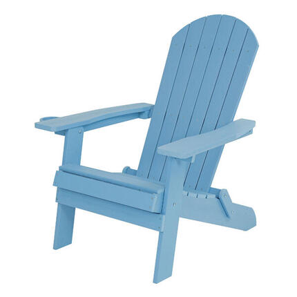Chaise de camping Adirondack, Claire, Plastique, Bleue Claire