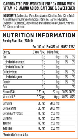 ABE RTD Energy Drink 330ml Applied Nutrition (verpakking van 12) 3/3