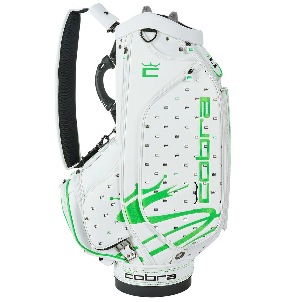 LE Crown Ditsy Tour Staff Bag - Water-resistant Golf Bag - Cartbag - White