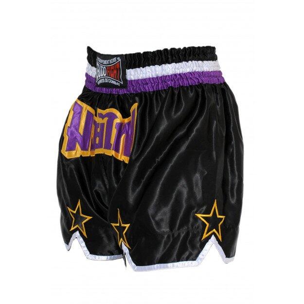 Budo-fight - Short De Boxe Thaï Star Noir & Violet - Short - Noir|violet - 38 S - Decathlon
