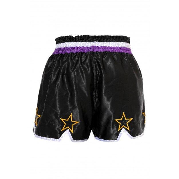 Thai-Boxshorts Star schwarz & lila 3/3