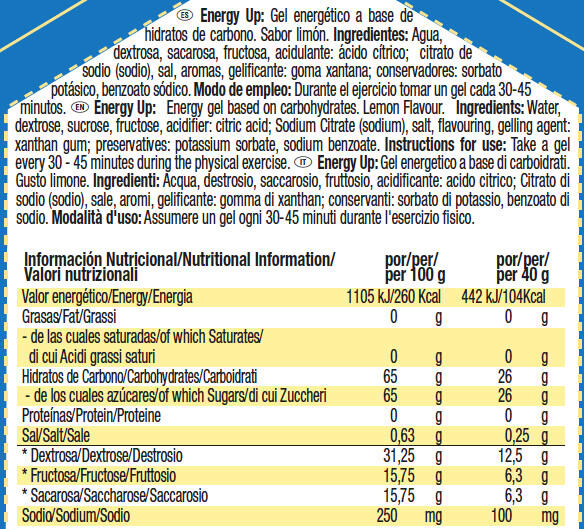 Gels énergétiques - Energy Up! - Citron 3/4
