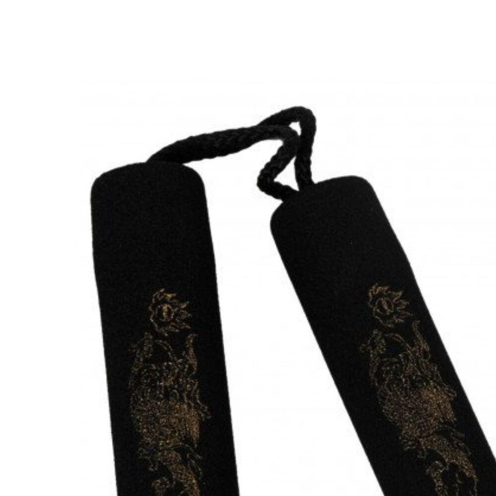 Nunchaku a corda in schiuma nera e rossa 3/3