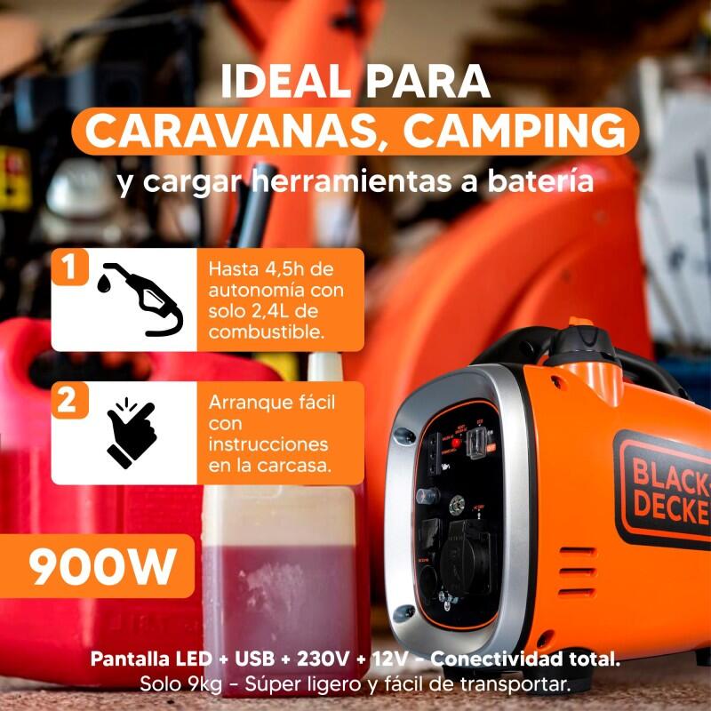Gerador elétrico com inversor BXGNI900E 900w BLACKandDECKER 2/7