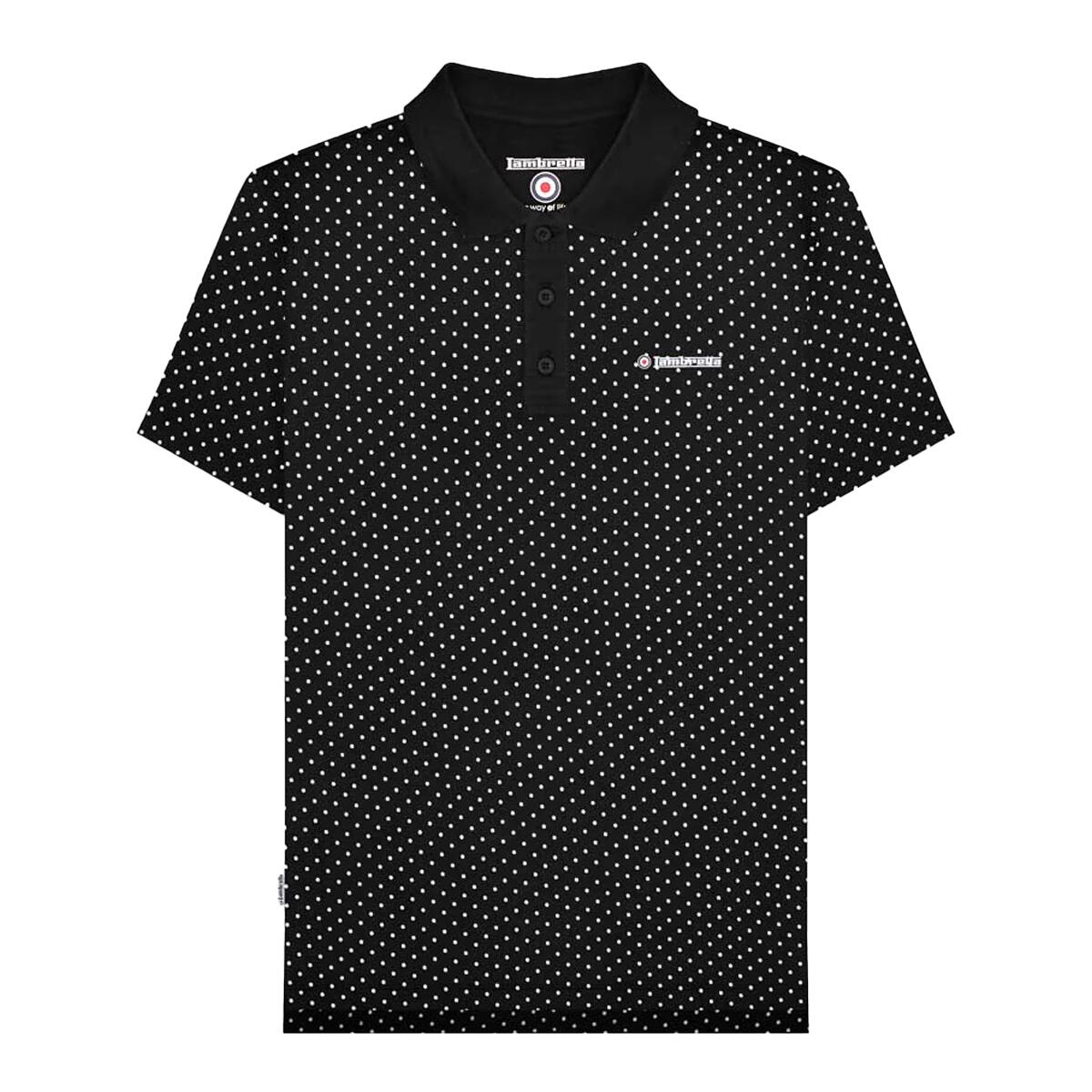 Lambretta Mens SS24 Polka Dot Polo Shirt