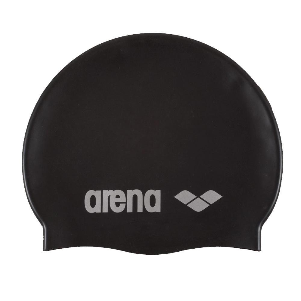 Women's Classic Black Silicone Swim Cap - One Size