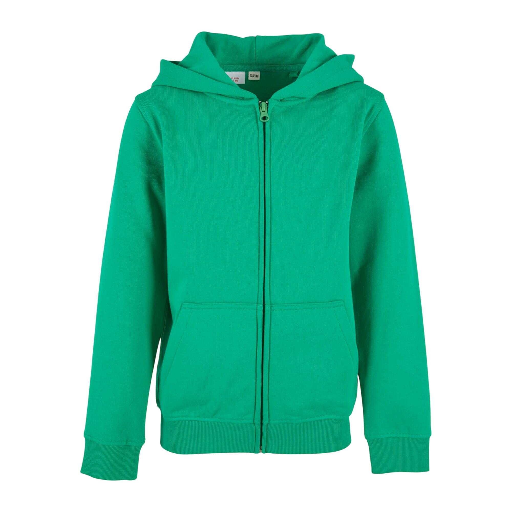 Build Your Brand Childrens/Kids Basic Organic Full Zip Hoodie