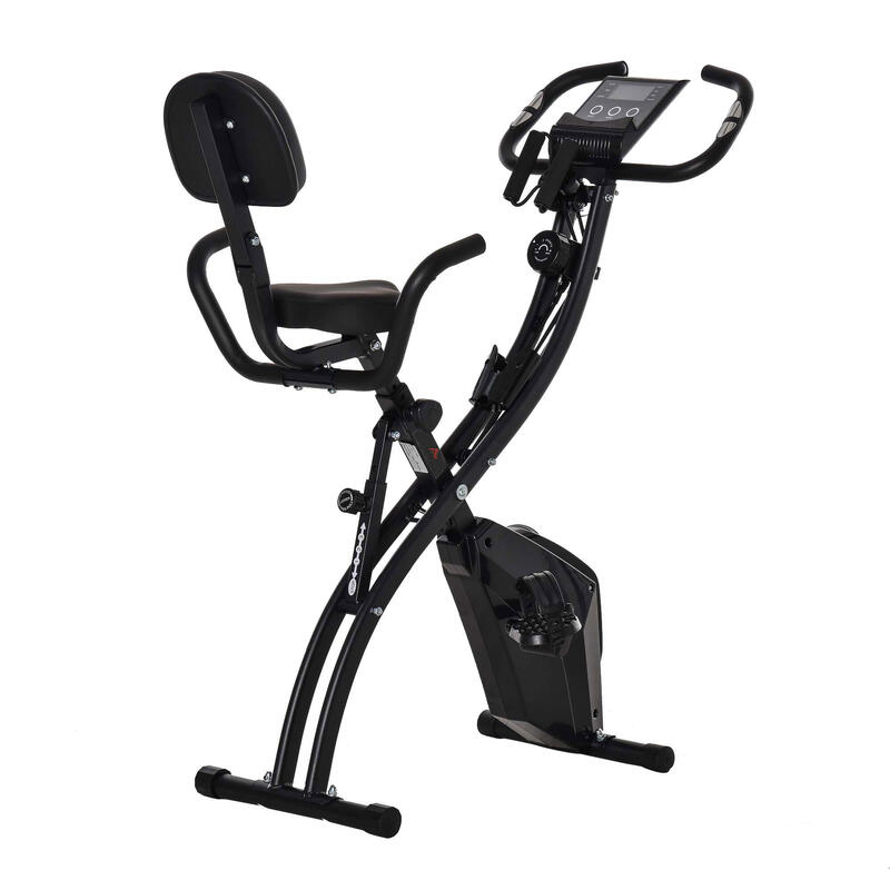 Bicicletă de exerciții pliabilă HOMCOM, 8 niveluri de rezistență magnetică