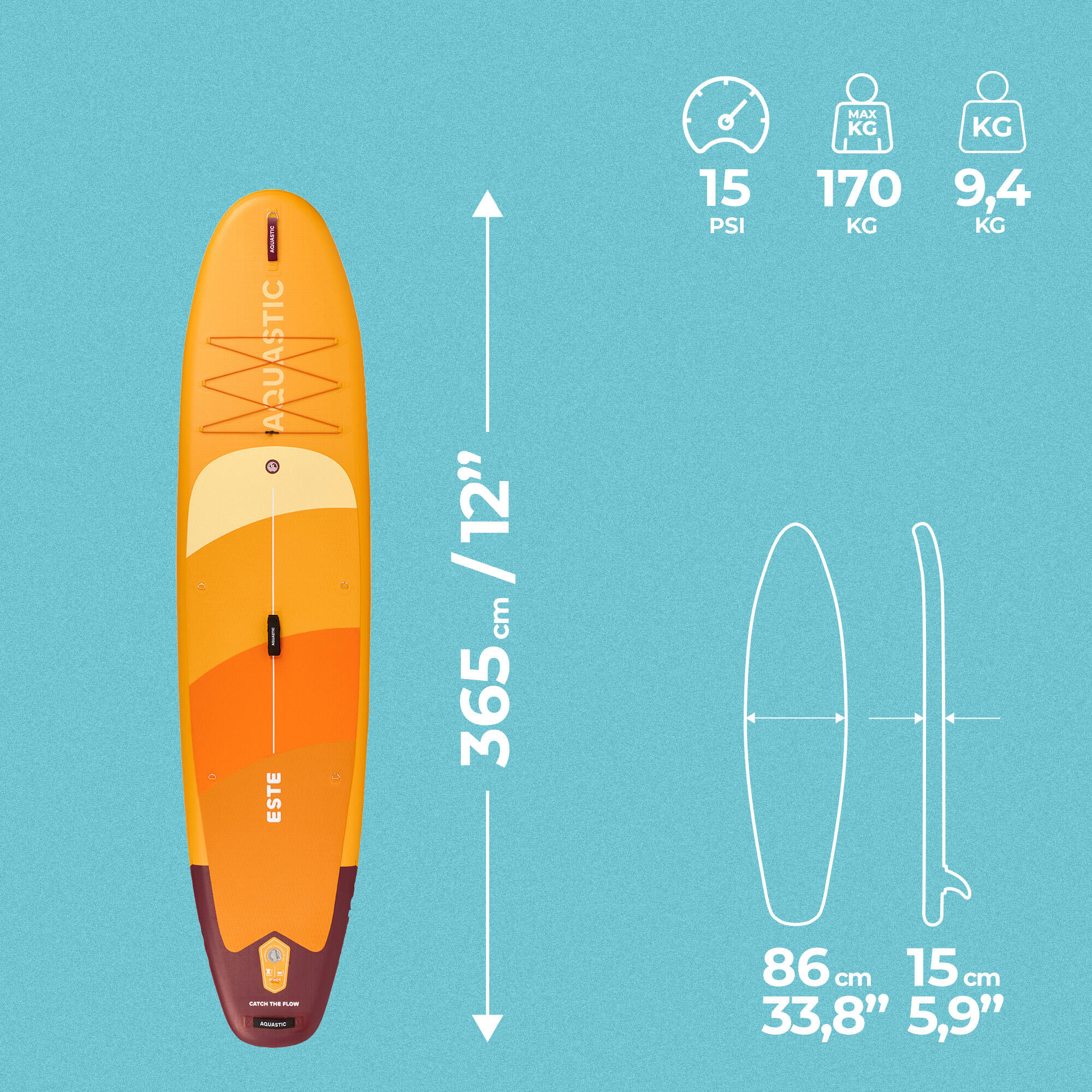 AQUASTIC SUP Este 12'0" Brett 2/7