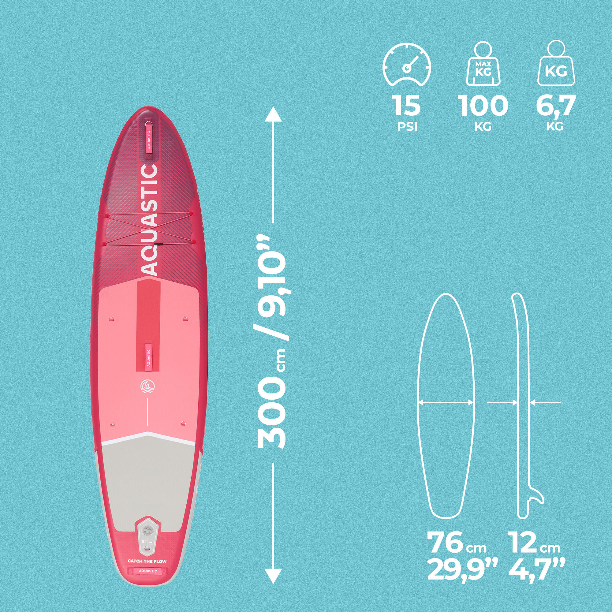 Planche SUP AQUASTIC Perth 9'10" 2/7
