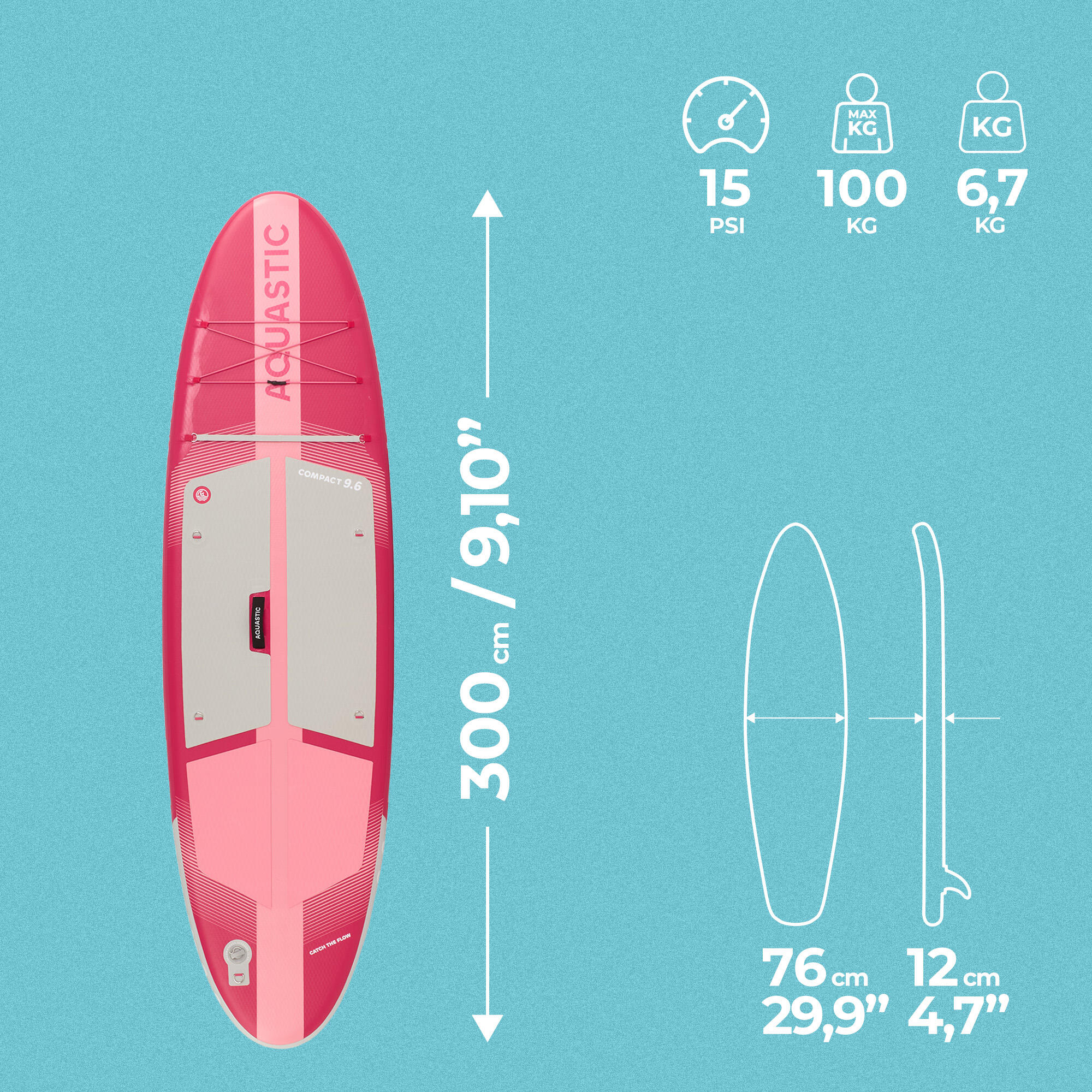 Tabla SUP AQUASTIC Compact 9'6" 2/7