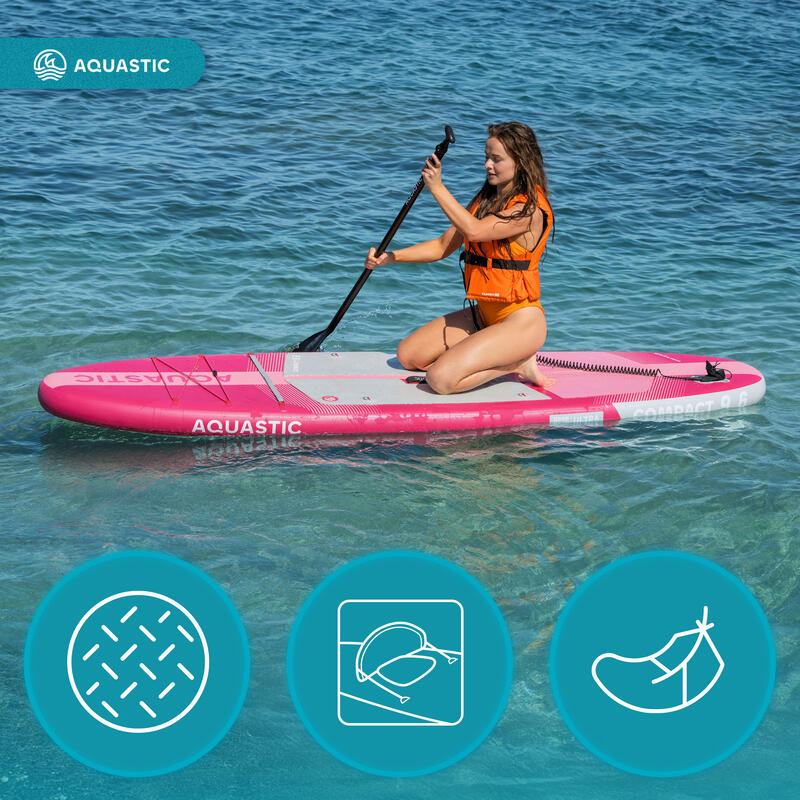 Placă SUP AQUASTIC Compact 9'6" Set cu rucsac și vâslă