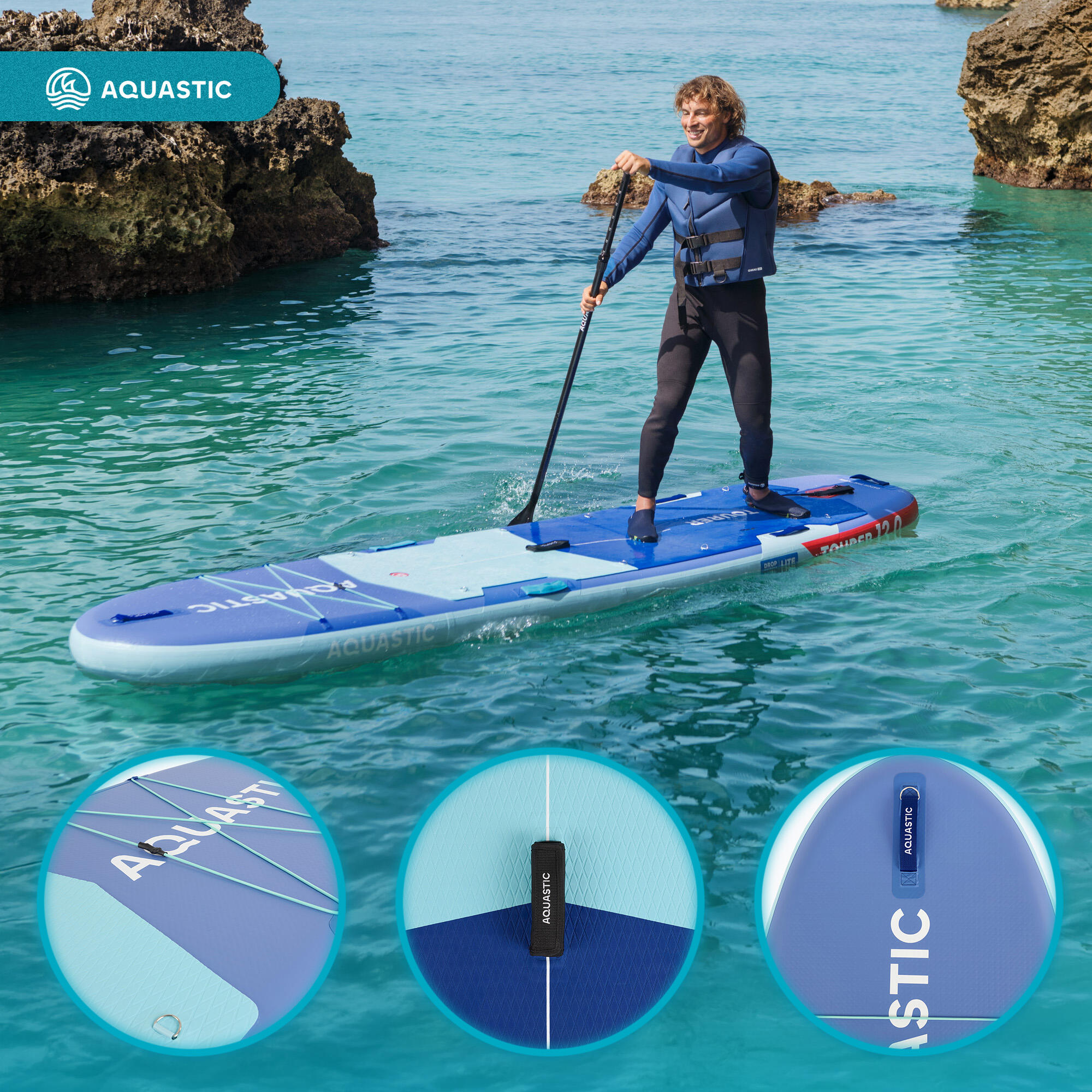 Deska SUP AQUASTIC Tourer 12'0" Zestaw z dwoma siedziskami 3/7