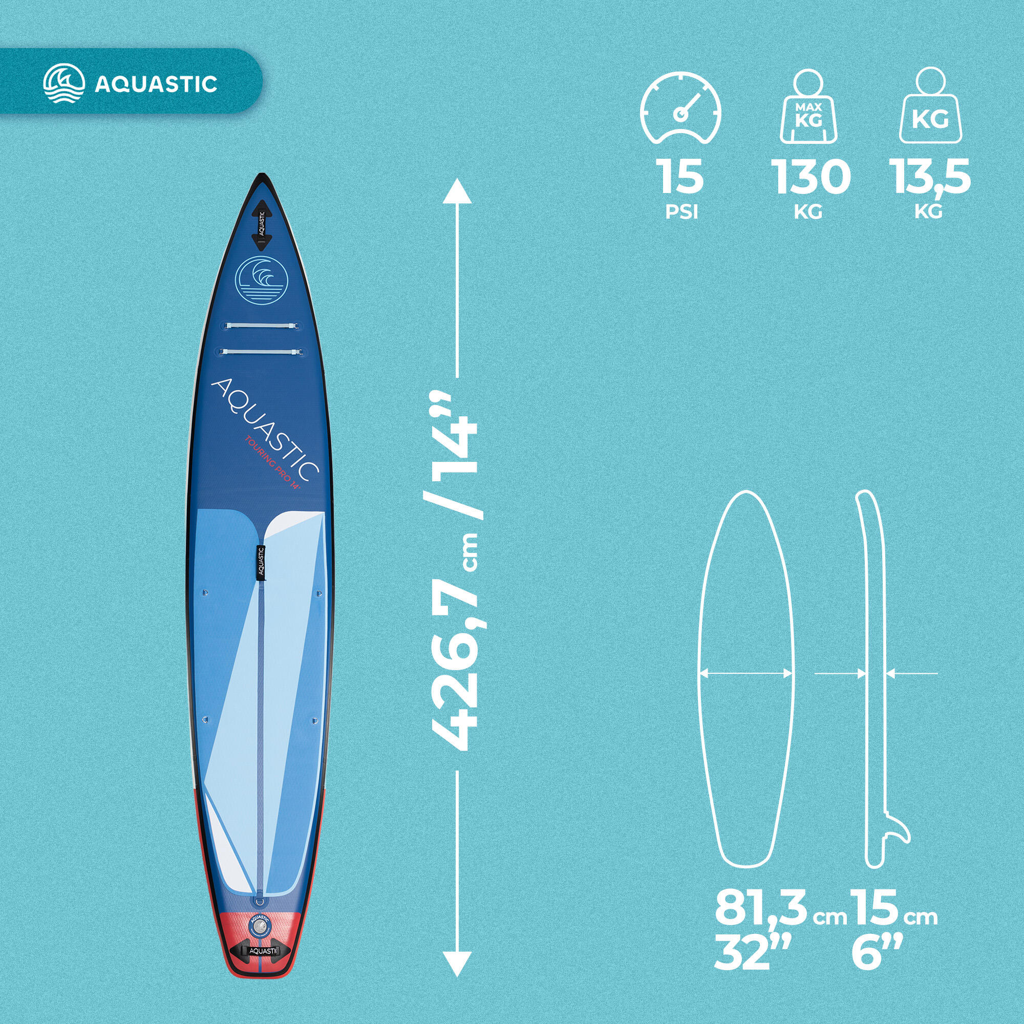Tabla de SUP AQUASTIC Touring Pro 14'0" 2/7