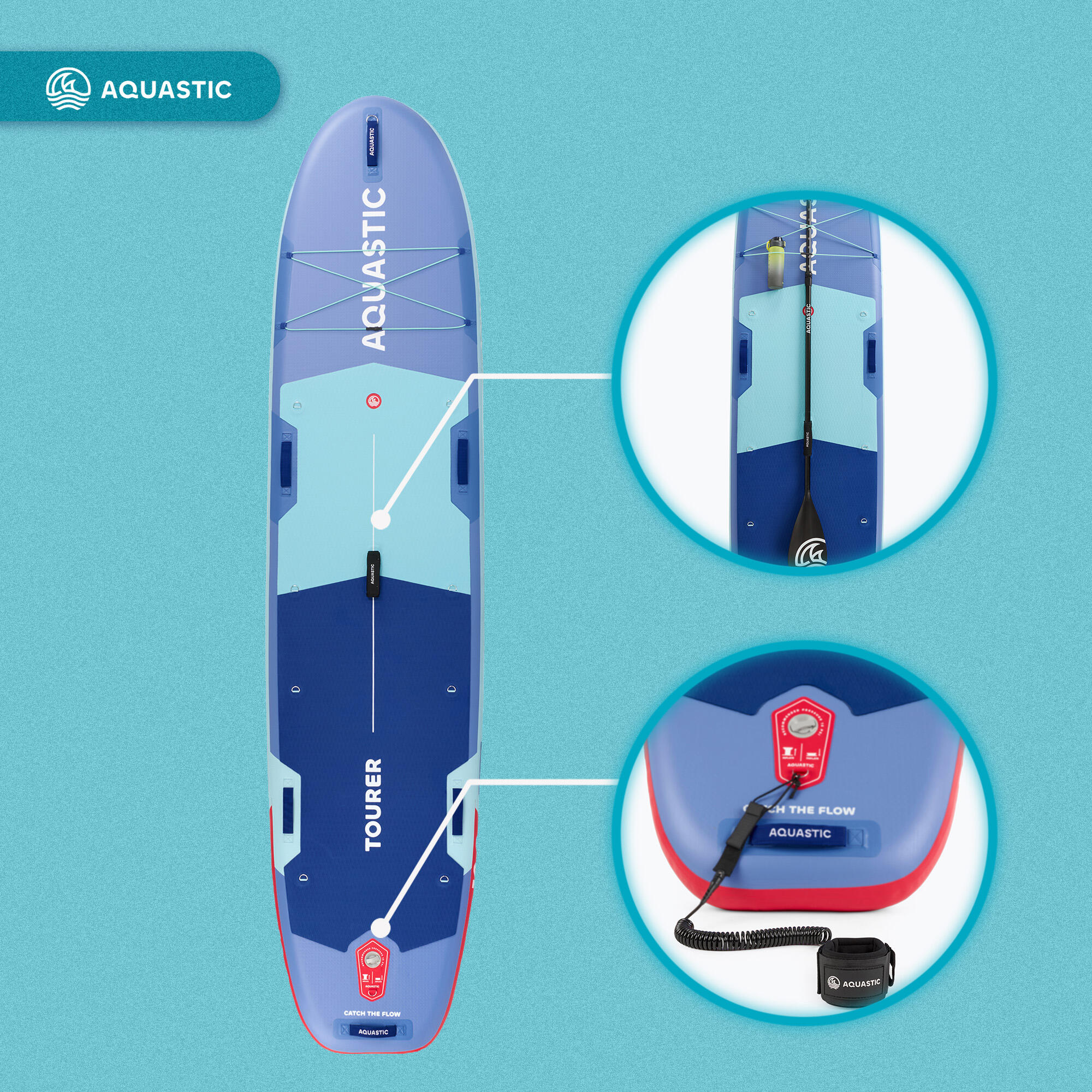 Deska SUP AQUASTIC Tourer 12'0" Zestaw z dwoma siedziskami 5/7