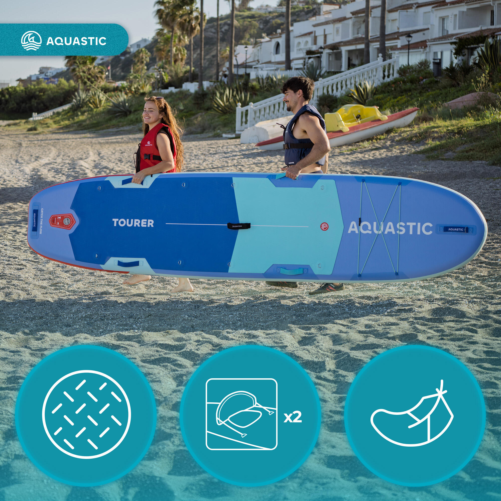 Deska SUP AQUASTIC Tourer 12'0" Zestaw z dwoma siedziskami 4/7