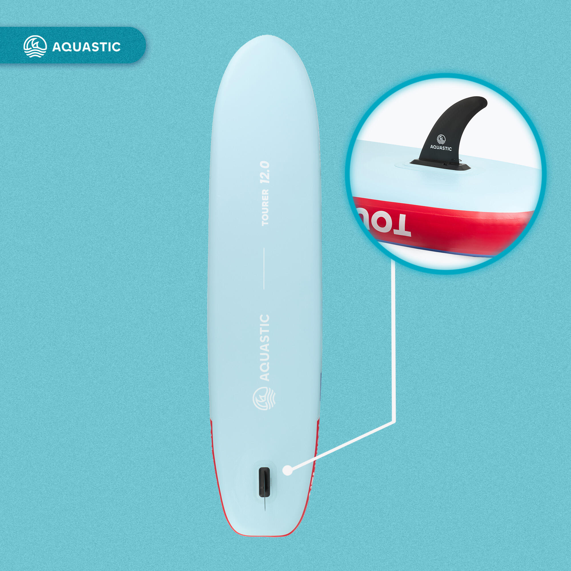 Deska SUP AQUASTIC Tourer 12'0" Zestaw z dwoma siedziskami 6/7