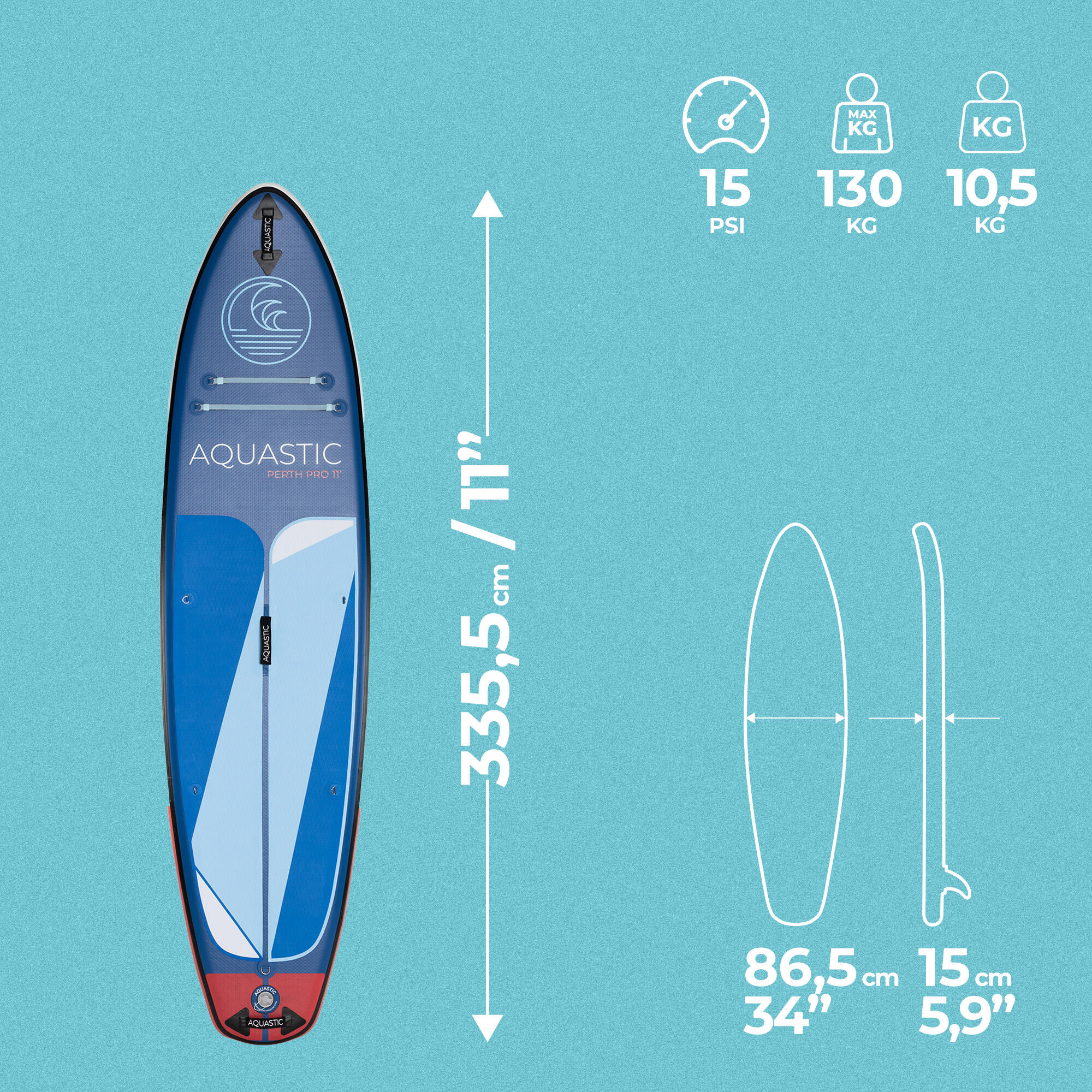 Planche SUP AQUASTIC Perth Pro 11' 2/7