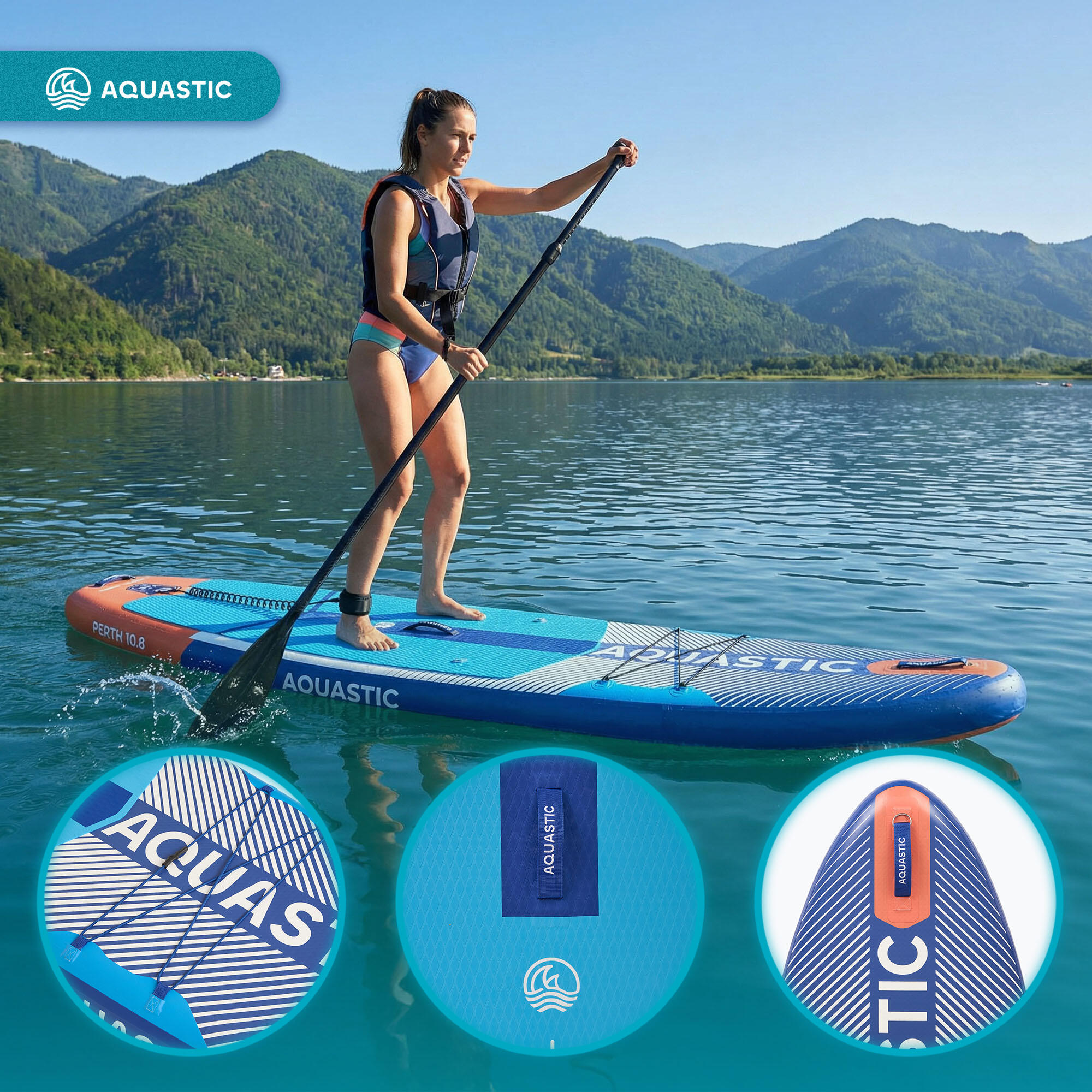 Deska SUP AQUASTIC Perth 10'8" allround Zestaw z plecakiem wiosłem 3/7