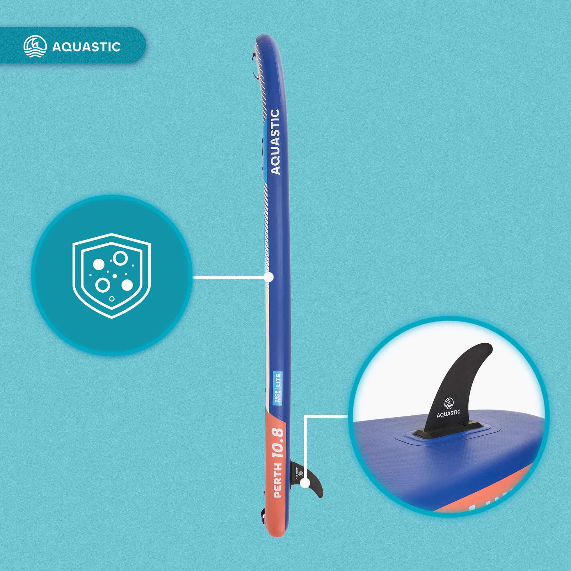 Deska SUP AQUASTIC Perth 10'8" allround Zestaw z plecakiem wiosłem 6/7