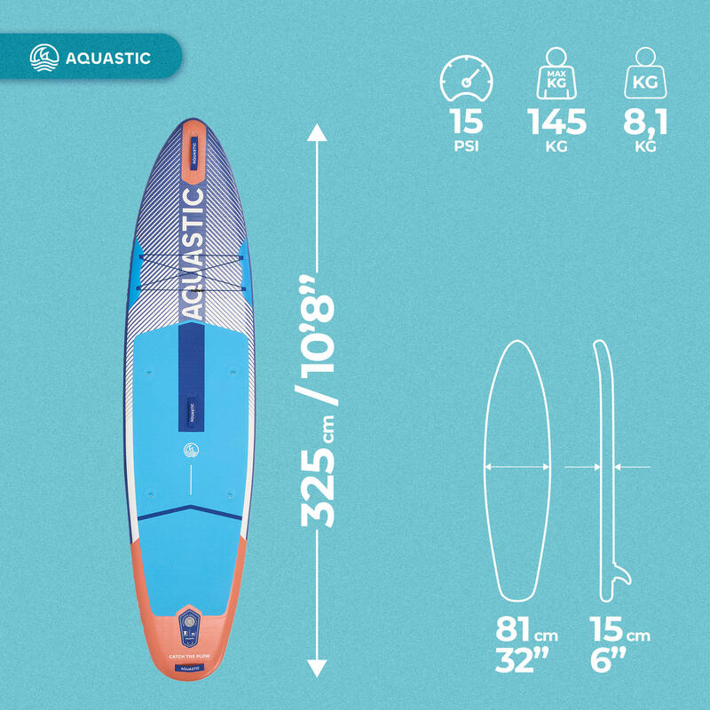 Placă SUP AQUASTIC Perth 10'8" allround Set cu rucsac și vâslă