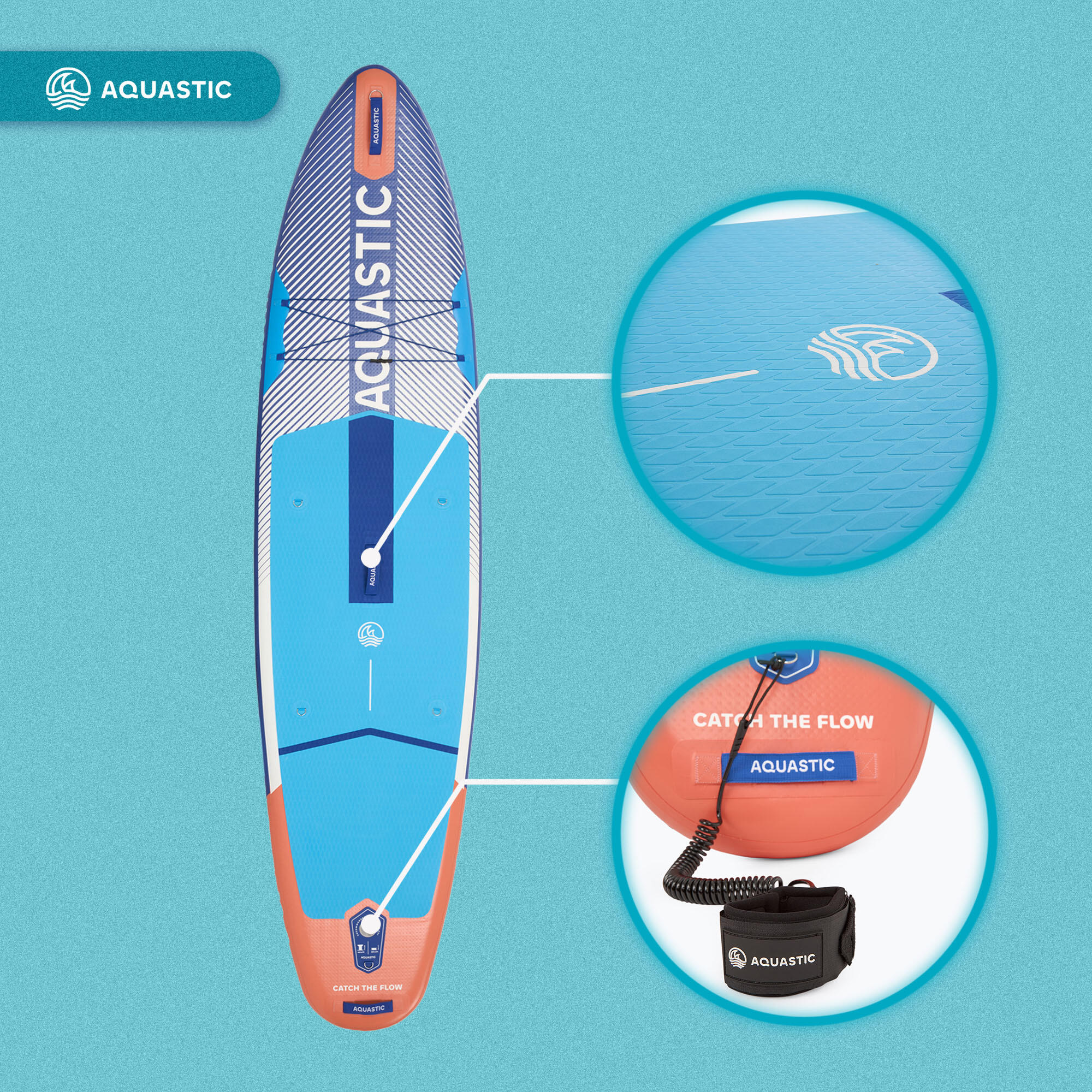 Deska SUP AQUASTIC Perth 10'8" allround Zestaw z plecakiem wiosłem 5/7