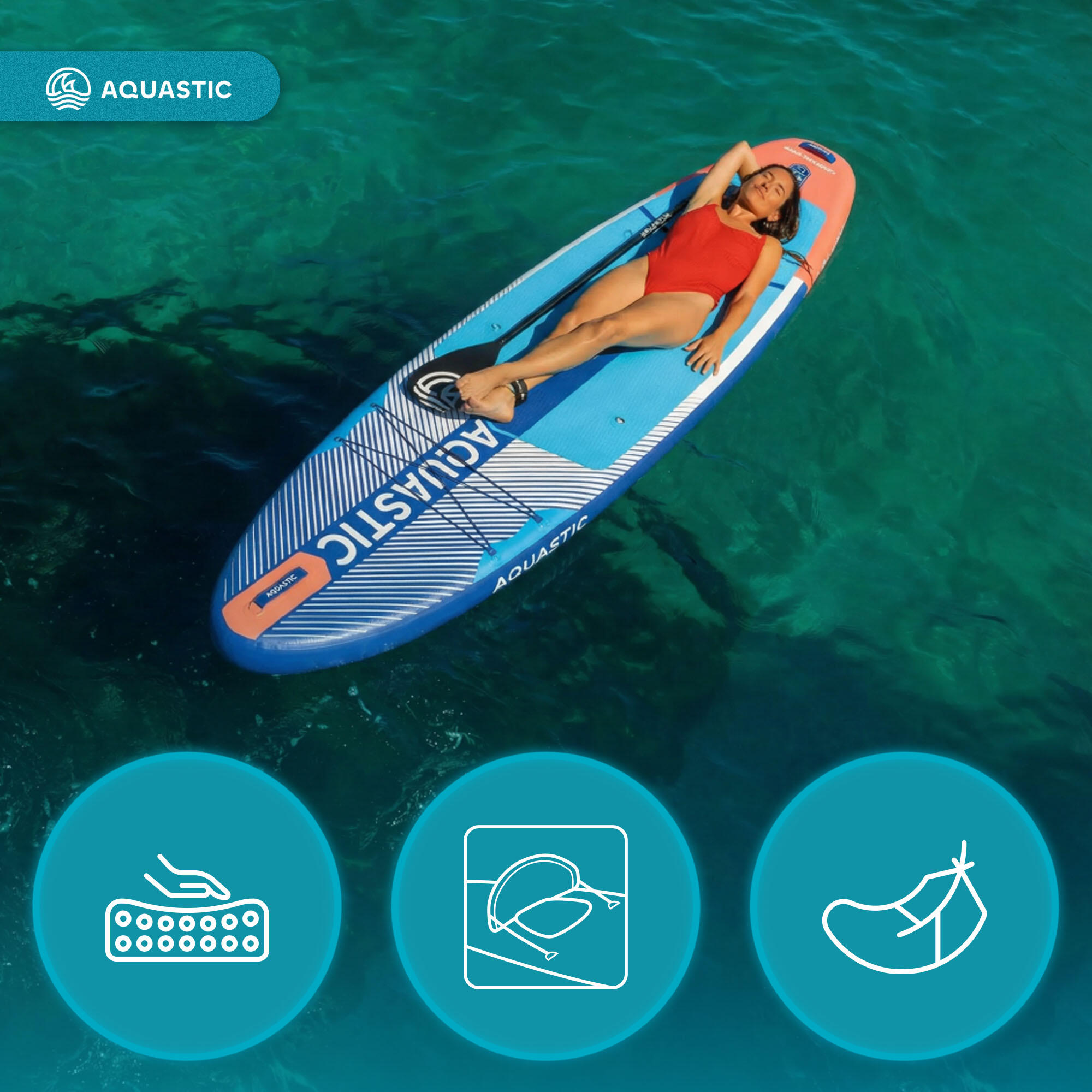 Deska SUP AQUASTIC Perth 10'8" allround Zestaw z plecakiem wiosłem 4/7