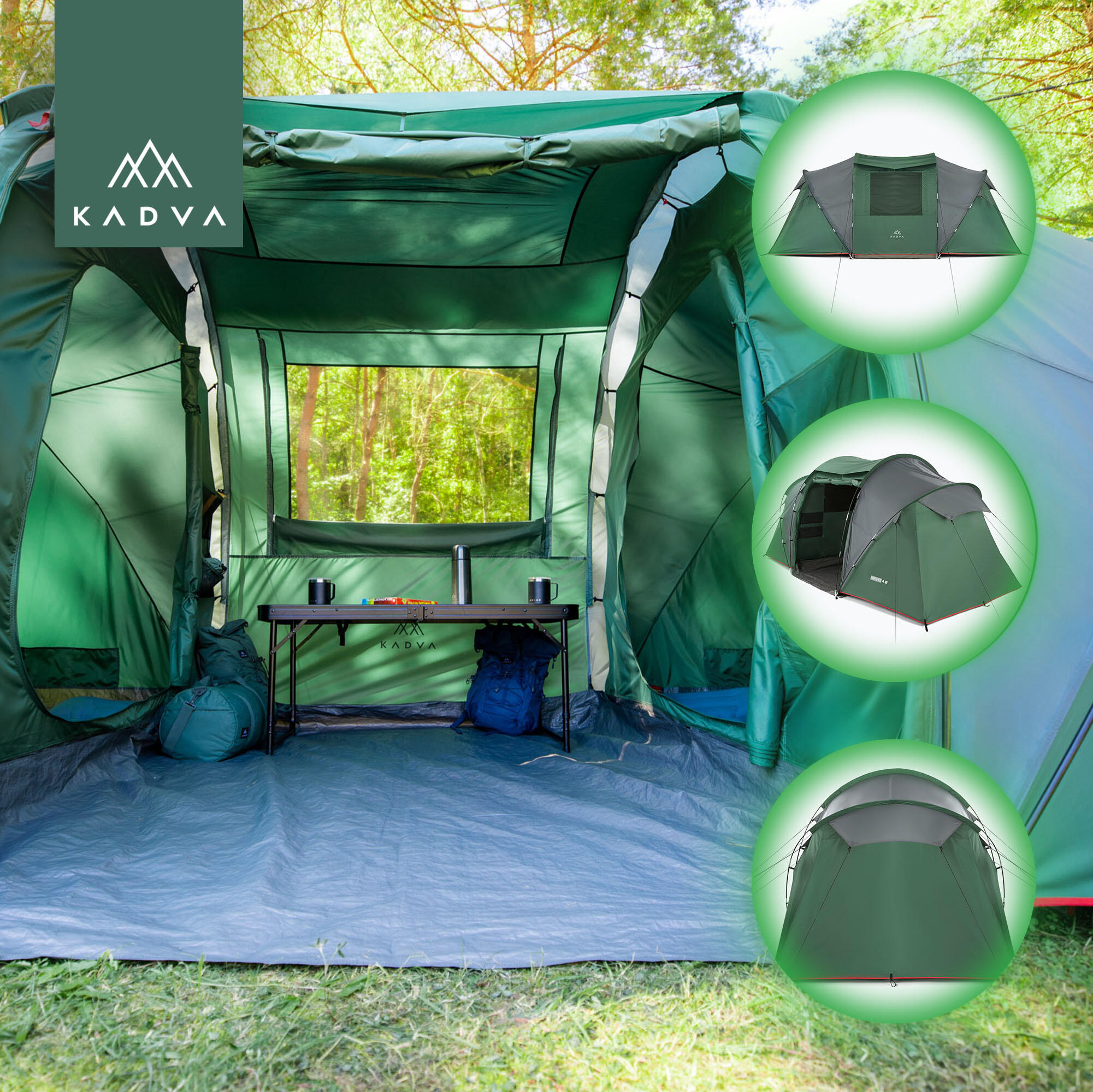 Barraca de camping para 4 pessoas KADVA Kavio 4.22 4/7