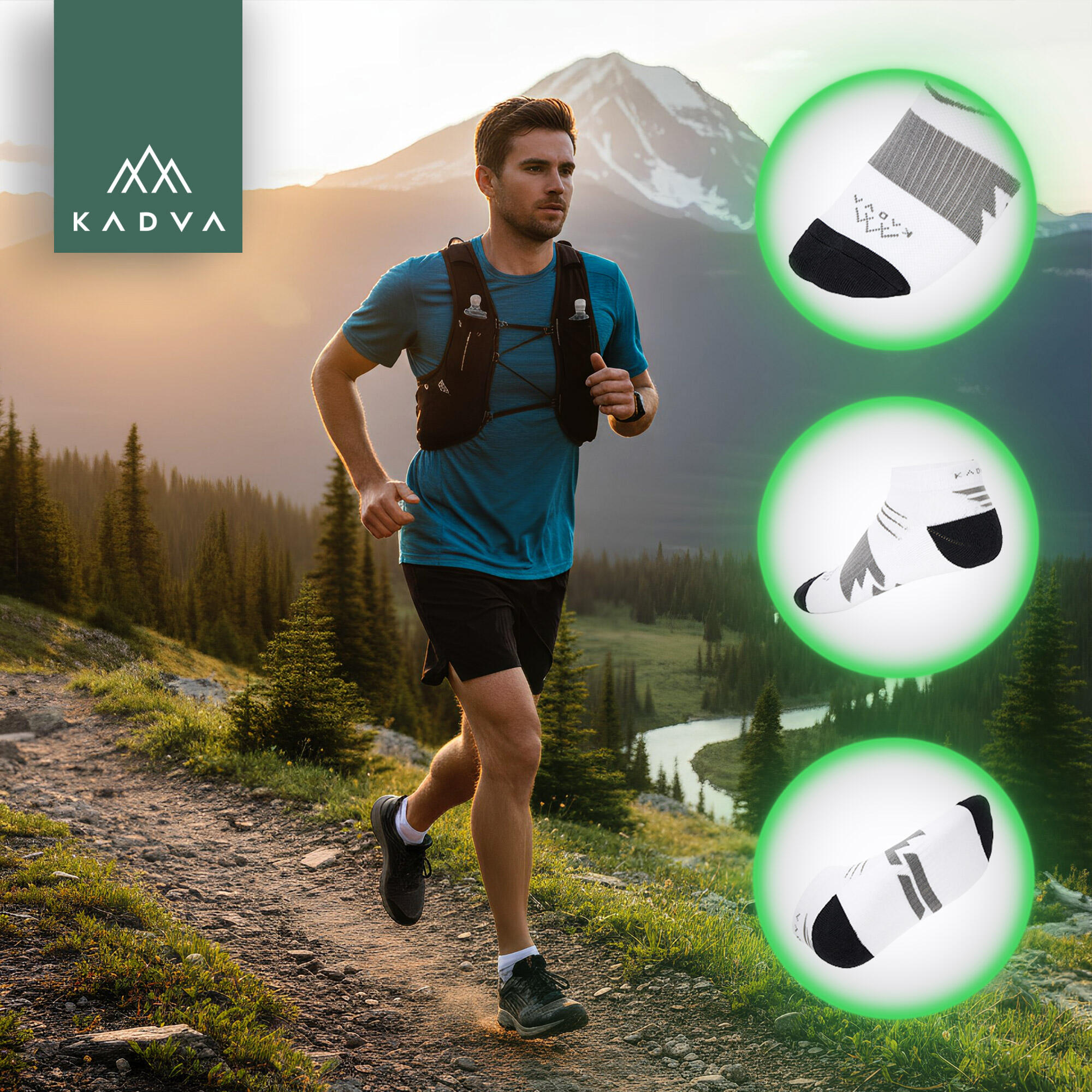 Meias KADVA Stride Coolmax Low Cut 2 pares 4/6
