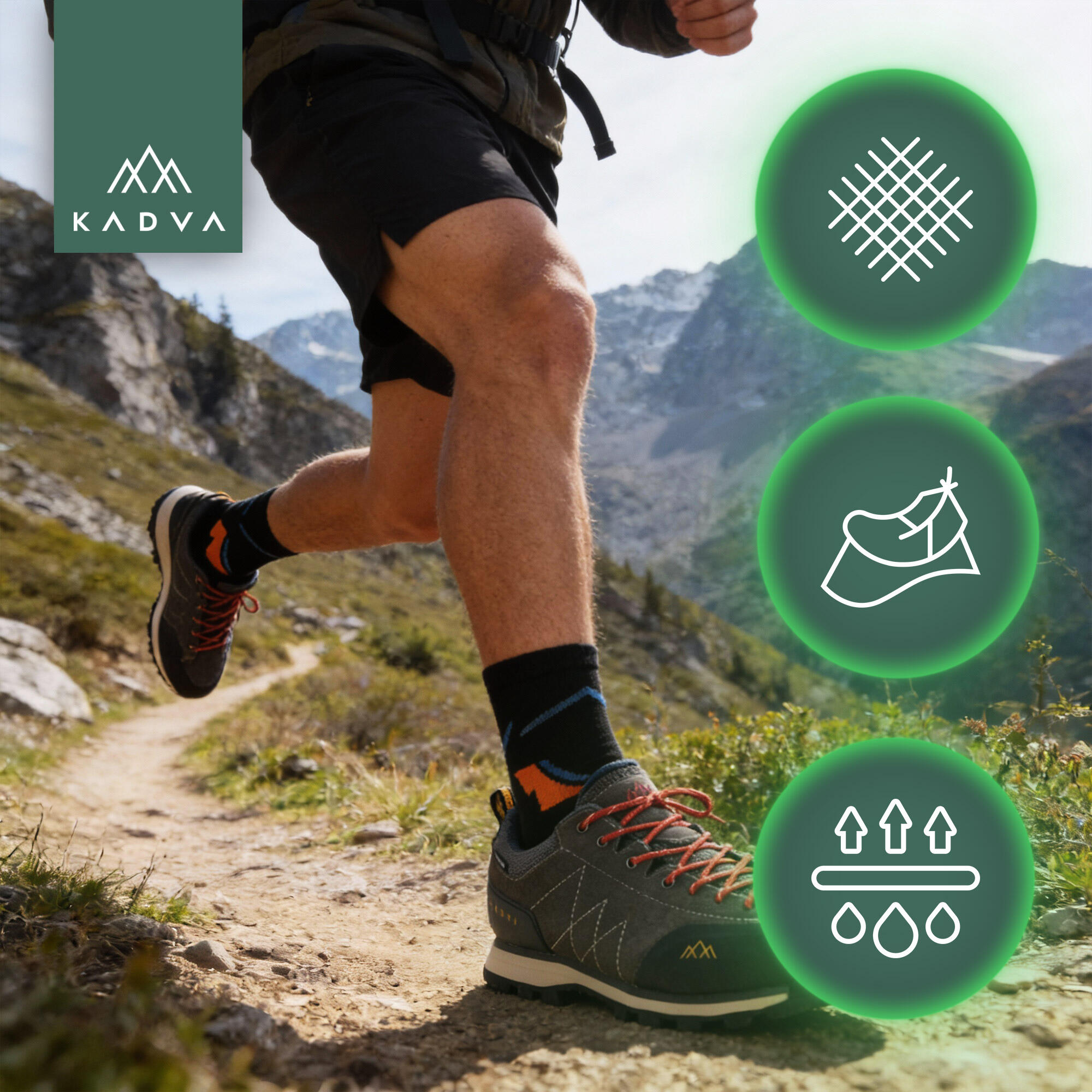 Meias KADVA Stride Coolmax 2 pares 3/6