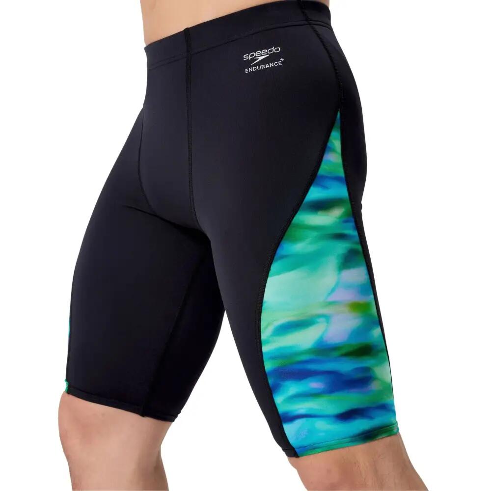 Speedo Herren Schwimmjammer Spliced Printed Schwarz/Grün 4/5