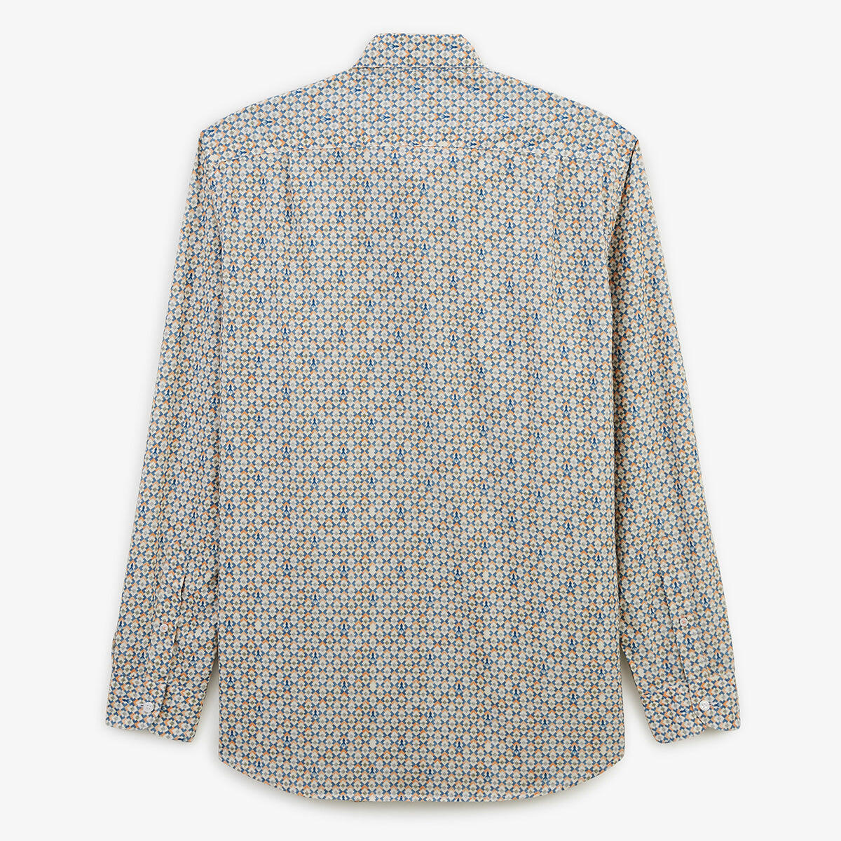 Camisa de manga larga de algodón con estampado de rombos y pulpos 2/4