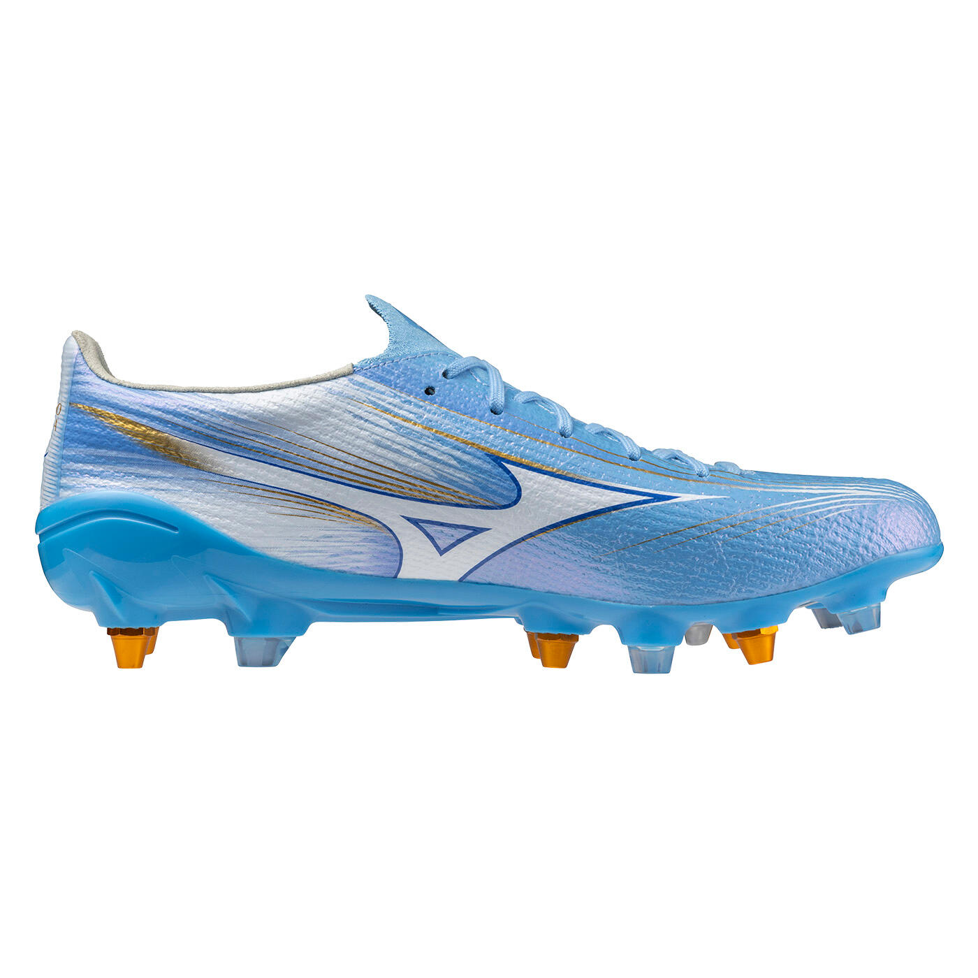 Crampons de rugby Mizuno Alpha III Elite Mix Bleu ciel 3/4