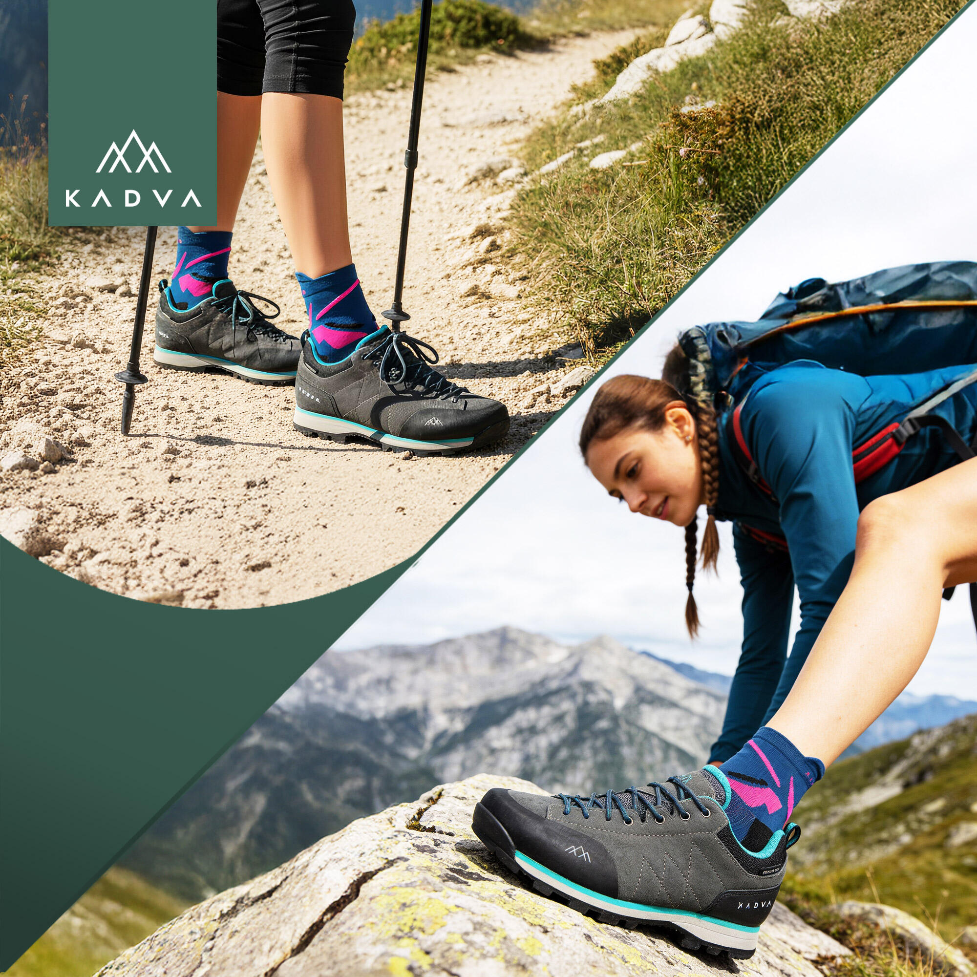 Meias femininas KADVA Stride Coolmax 2 pares 6/6