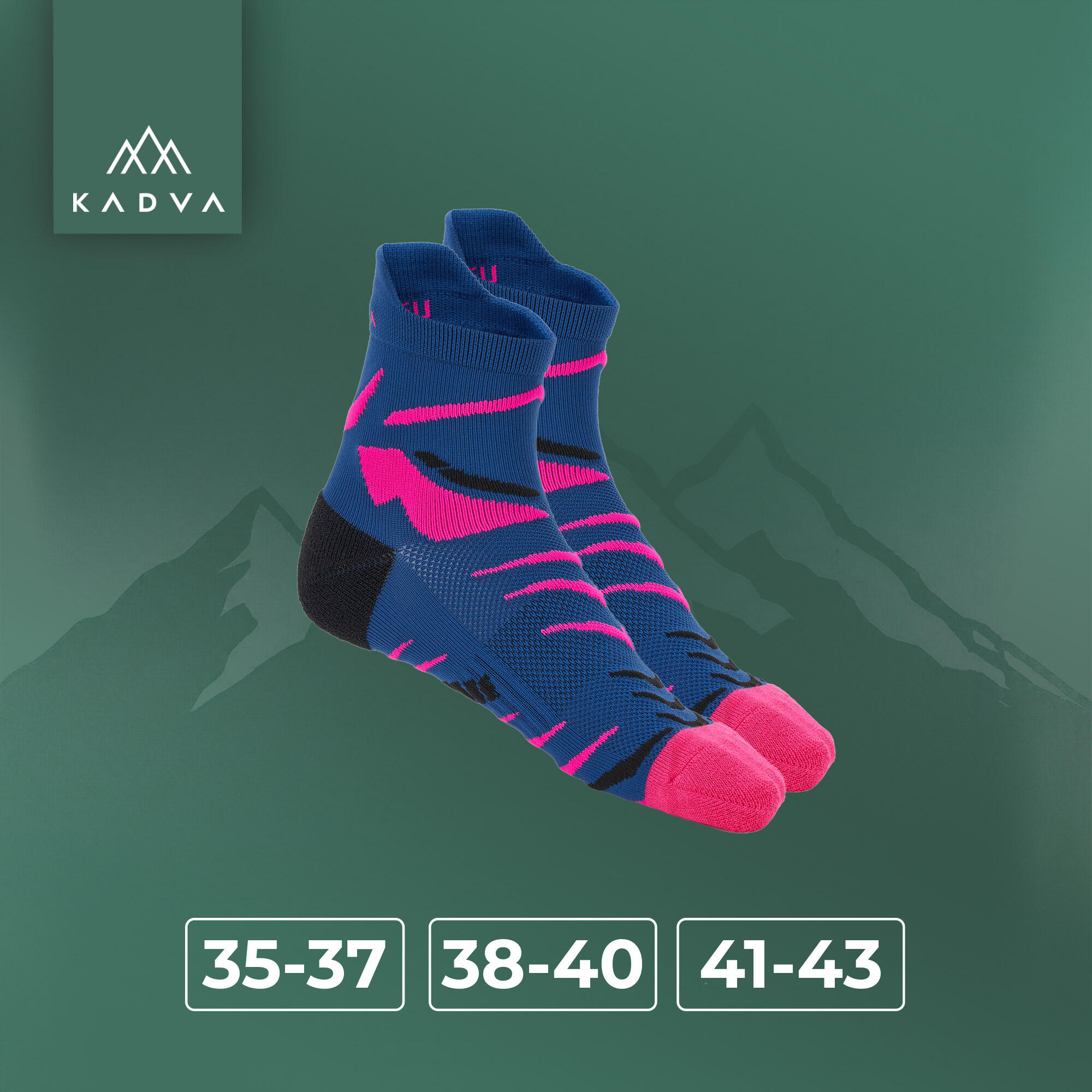 Meias femininas KADVA Stride Coolmax 2 pares 2/6
