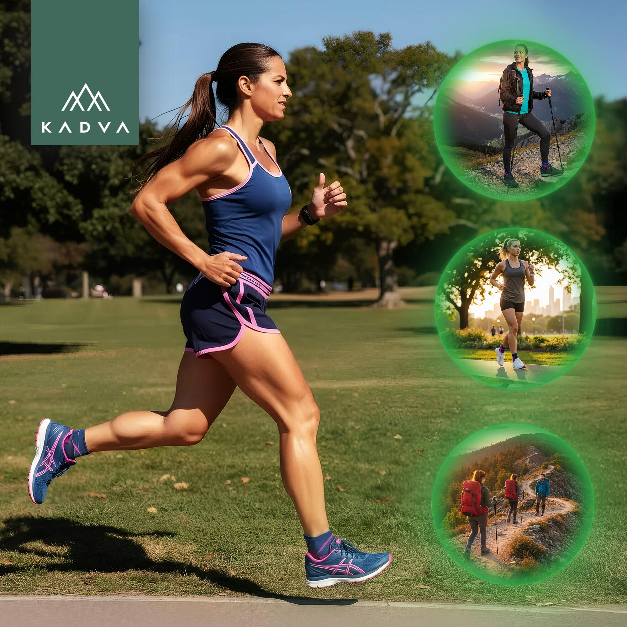 Meias femininas KADVA Stride Coolmax 2 pares 5/6