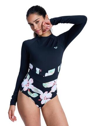 Maillot une pièce manches longues THE RIDER ZIPPED Noir Femme