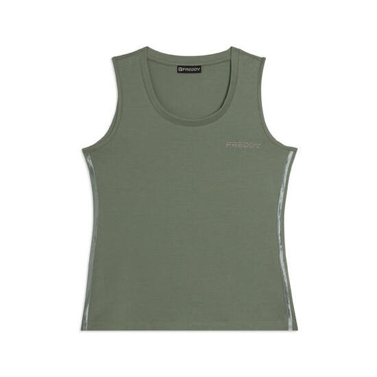 Canotta Regular con Logo FREDDY e Inserti Elastici