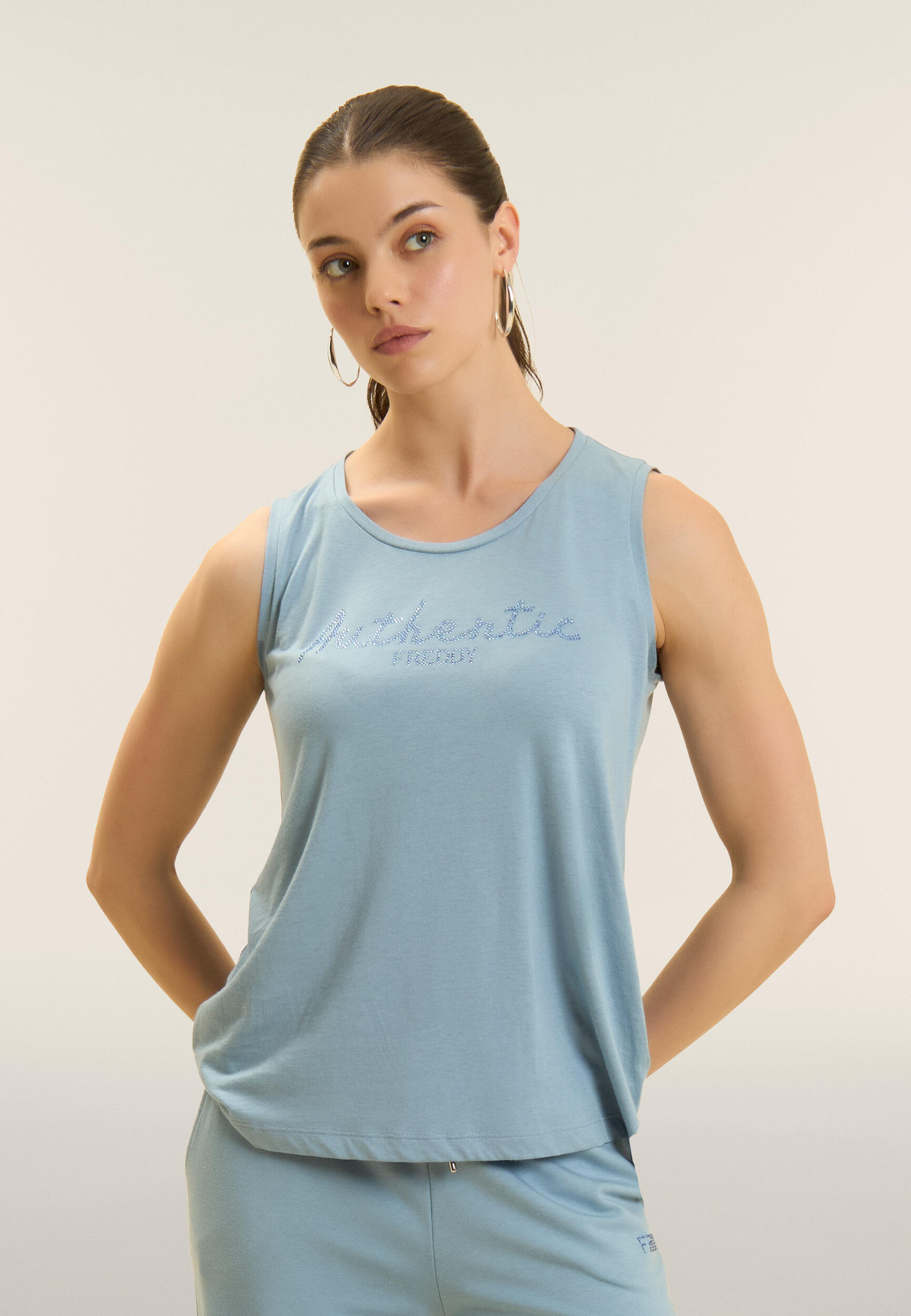 Canotta "Authentic" con logo FREDDY in strass 2/4