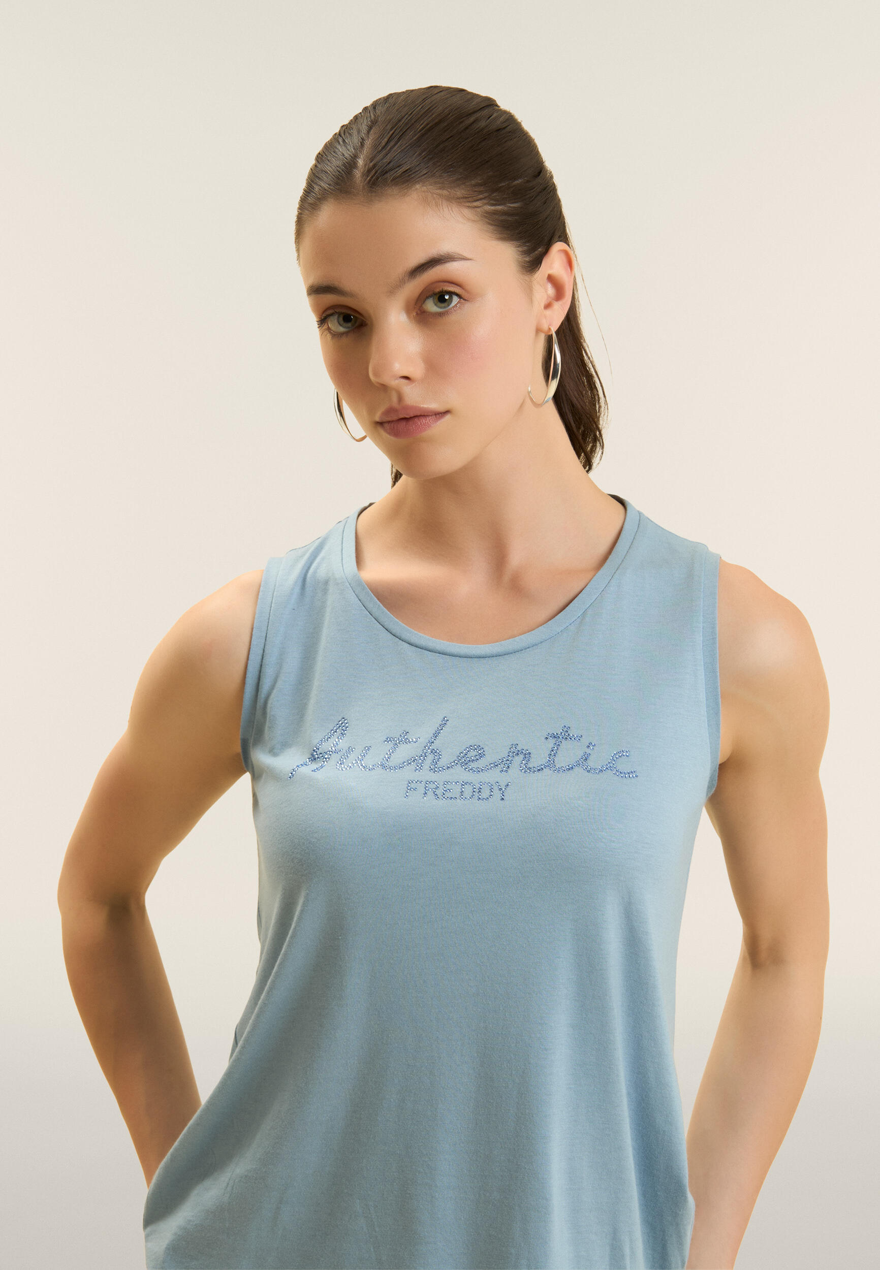 Canotta "Authentic" con logo FREDDY in strass 4/4