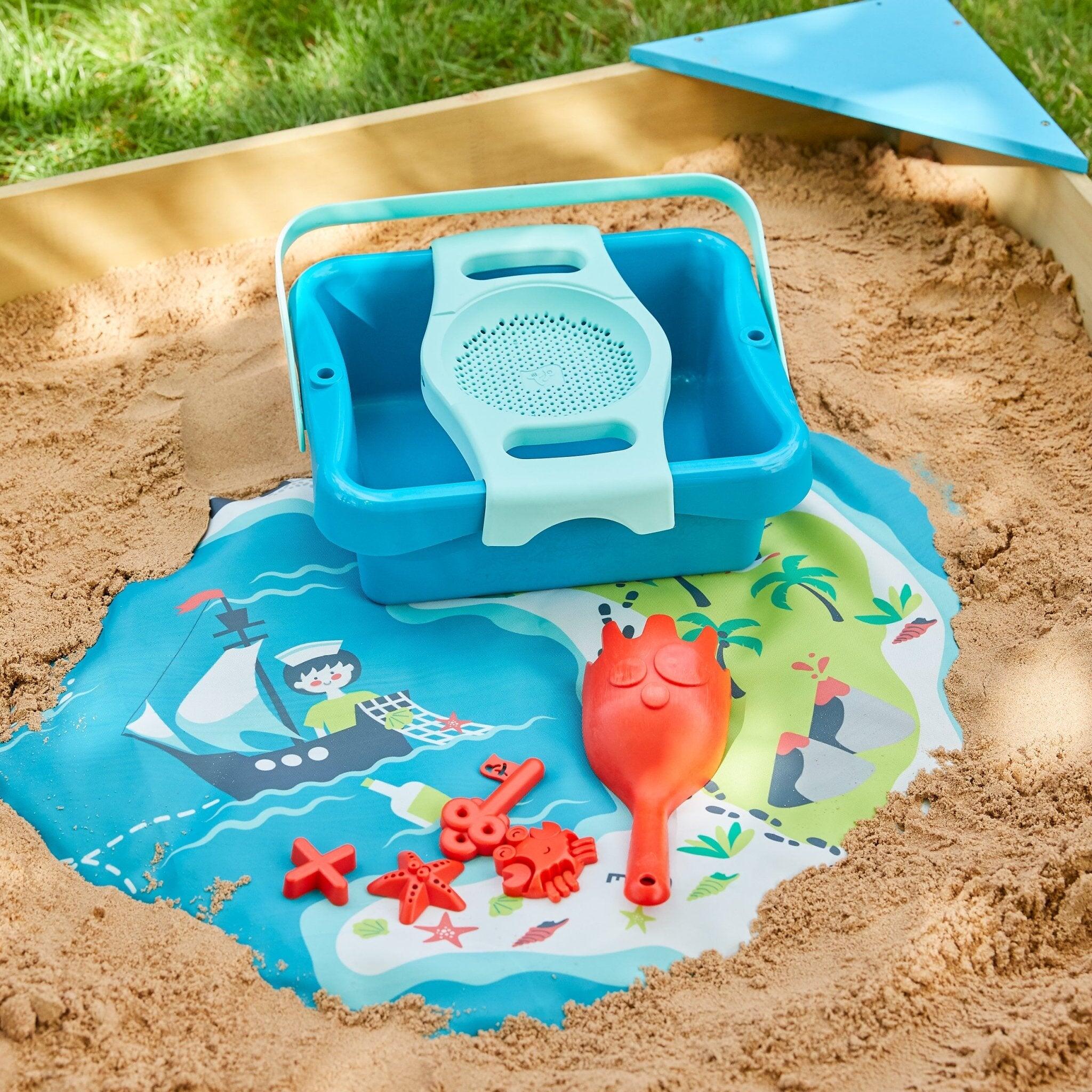 Bac à sable avec bancs et kit accessoires EXPLORATEUR bois FSC® 4/5